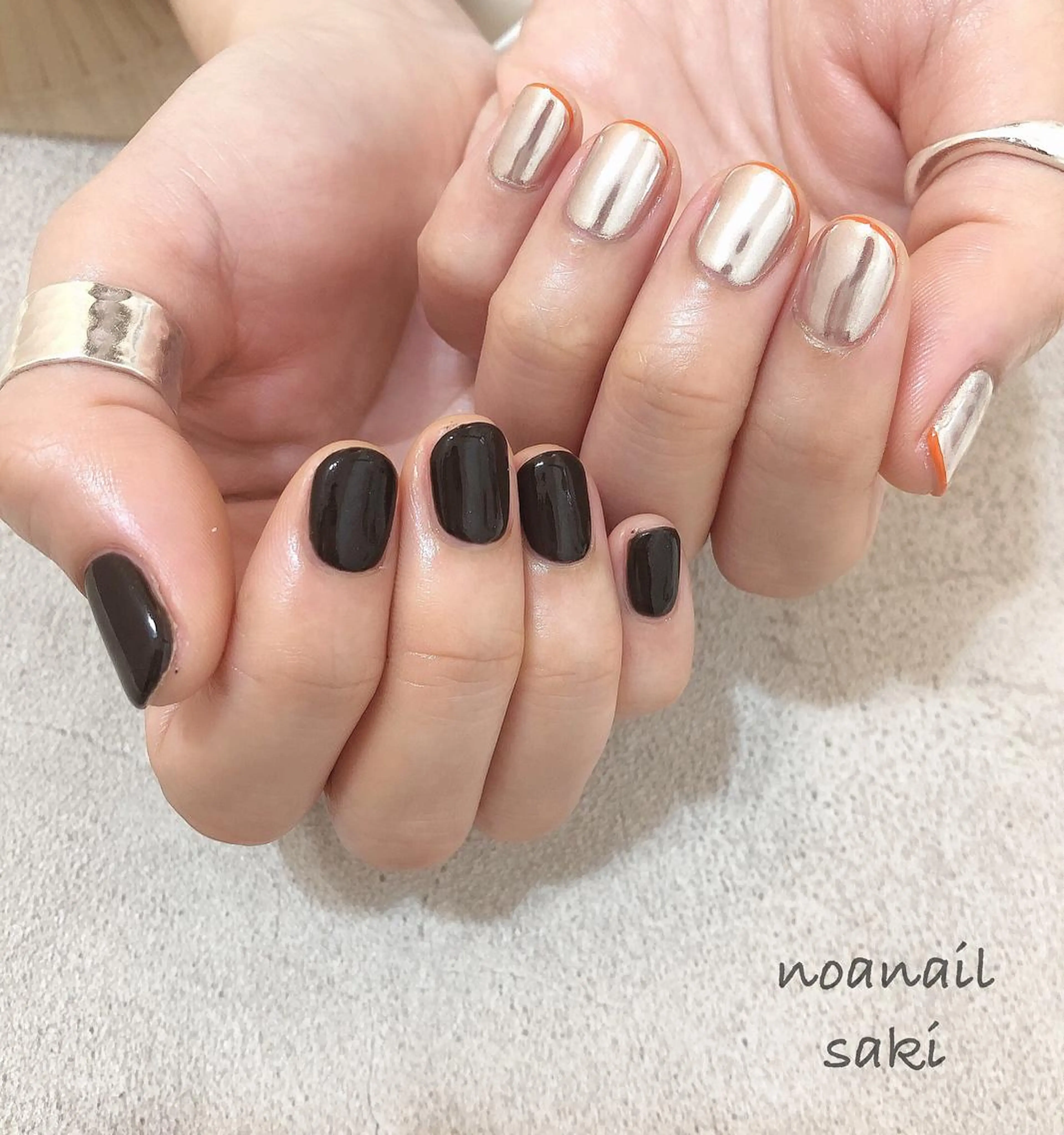 ネイル アートネイル ジェルネイル ミラーネイル ニュアンスネイル パラジェル nailsalon noa所属・nailist sakiのネイルデザイン