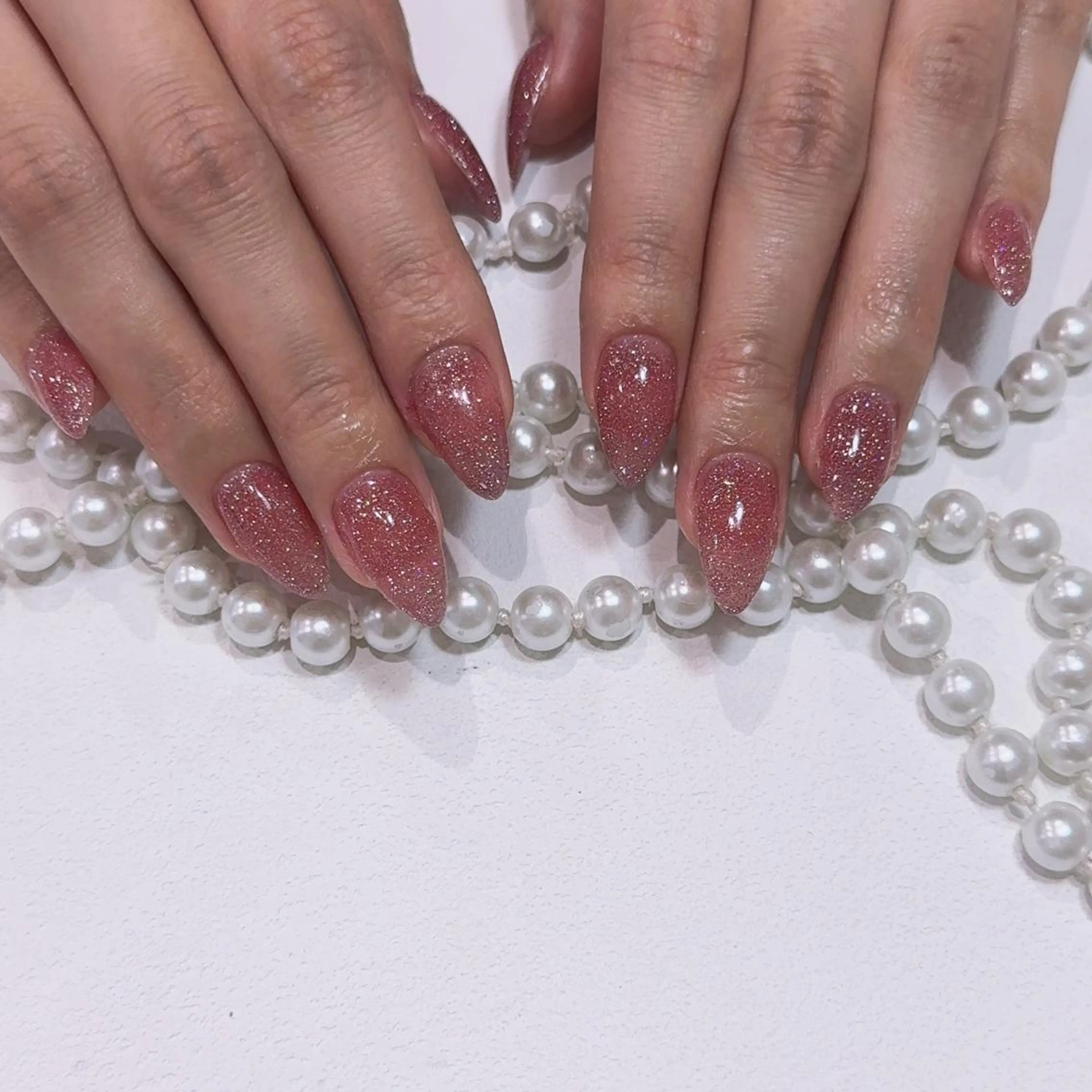 ネイル アートネイル フラッシュネイル フレンチネイル ジェルネイル ガラスフレンチ You&Me Yuiのネイルデザイン