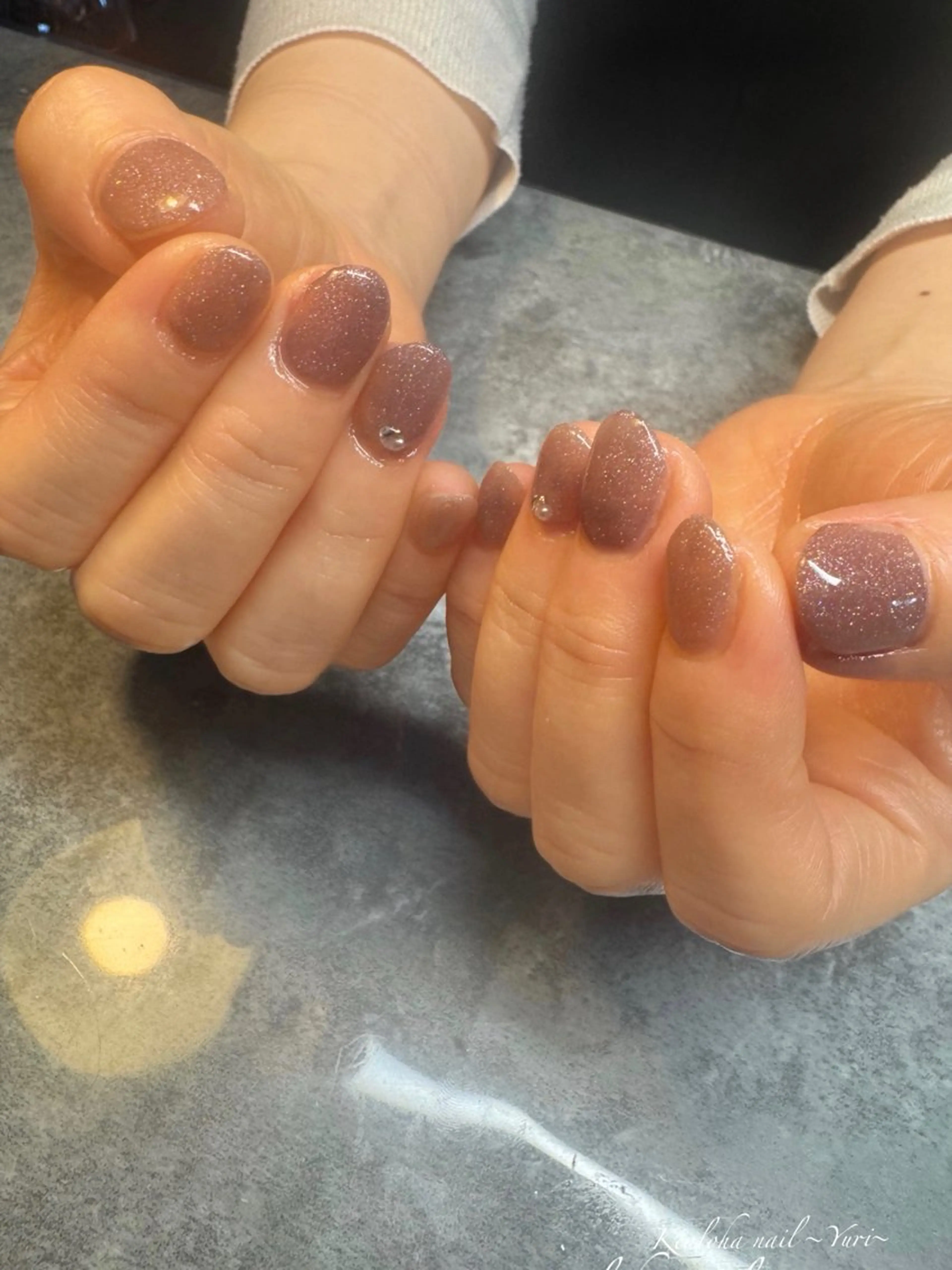 ネイル キラキラネイル ラメ(グリッター) マグネットネイル ピンク Kealoha nail所属・西村 ゆりのネイルデザイン