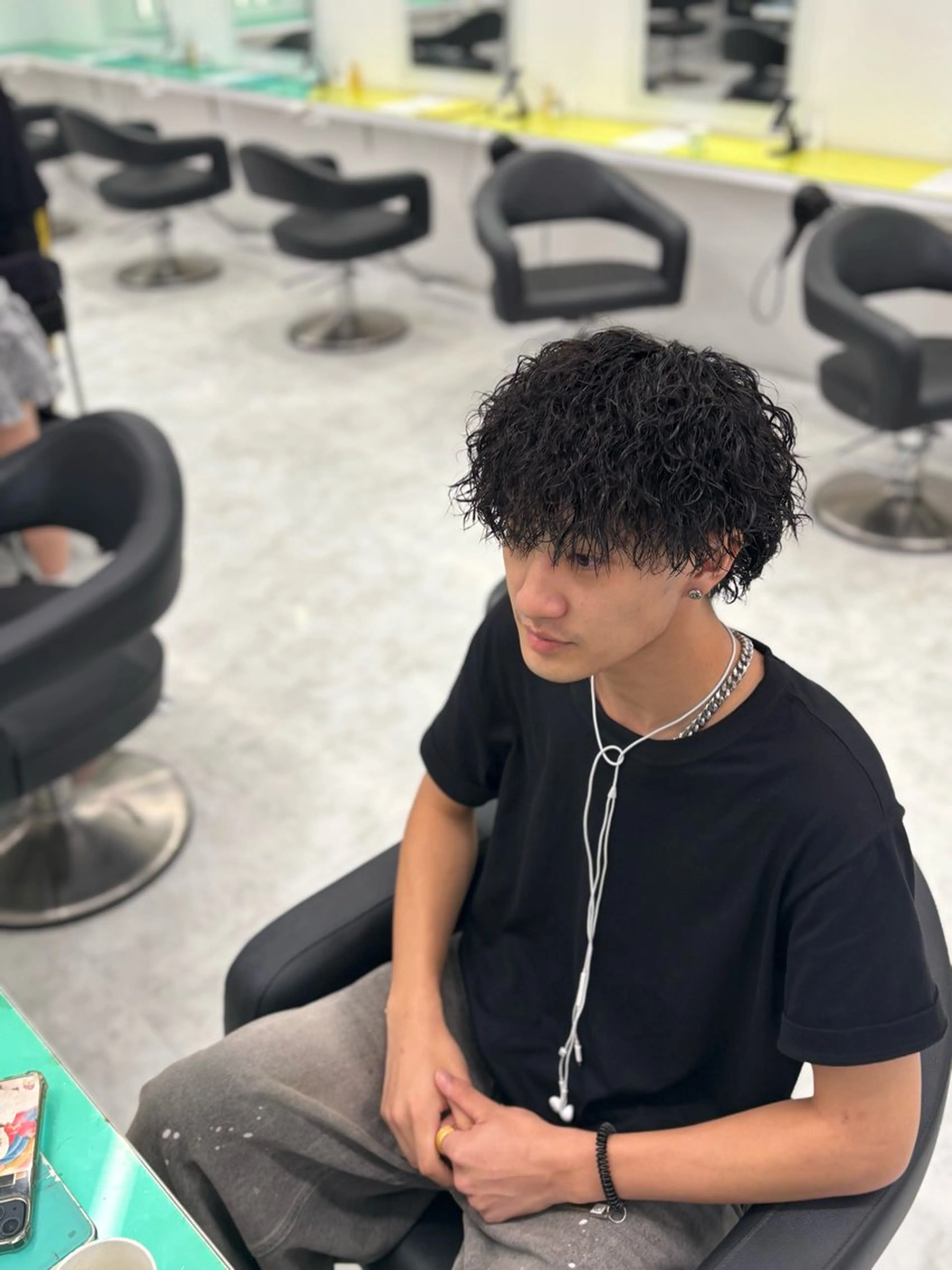 ショート パーマ メンズ カット パーマ 大人っぽベージュ🤍 当日予約◎ヒロトのヘアスタイル