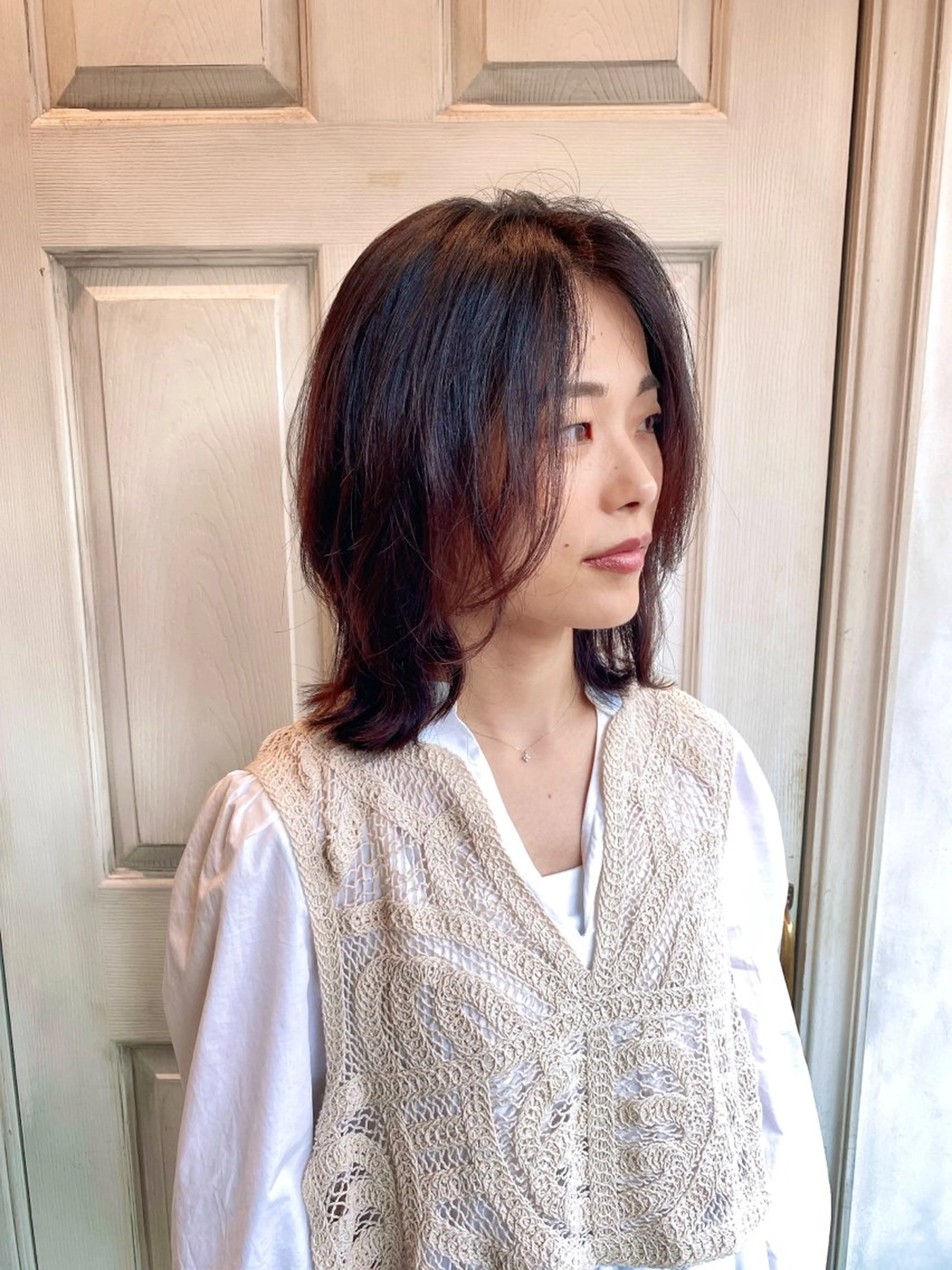 ミディアム ミディアムパーマ カット 千 田のヘアスタイル