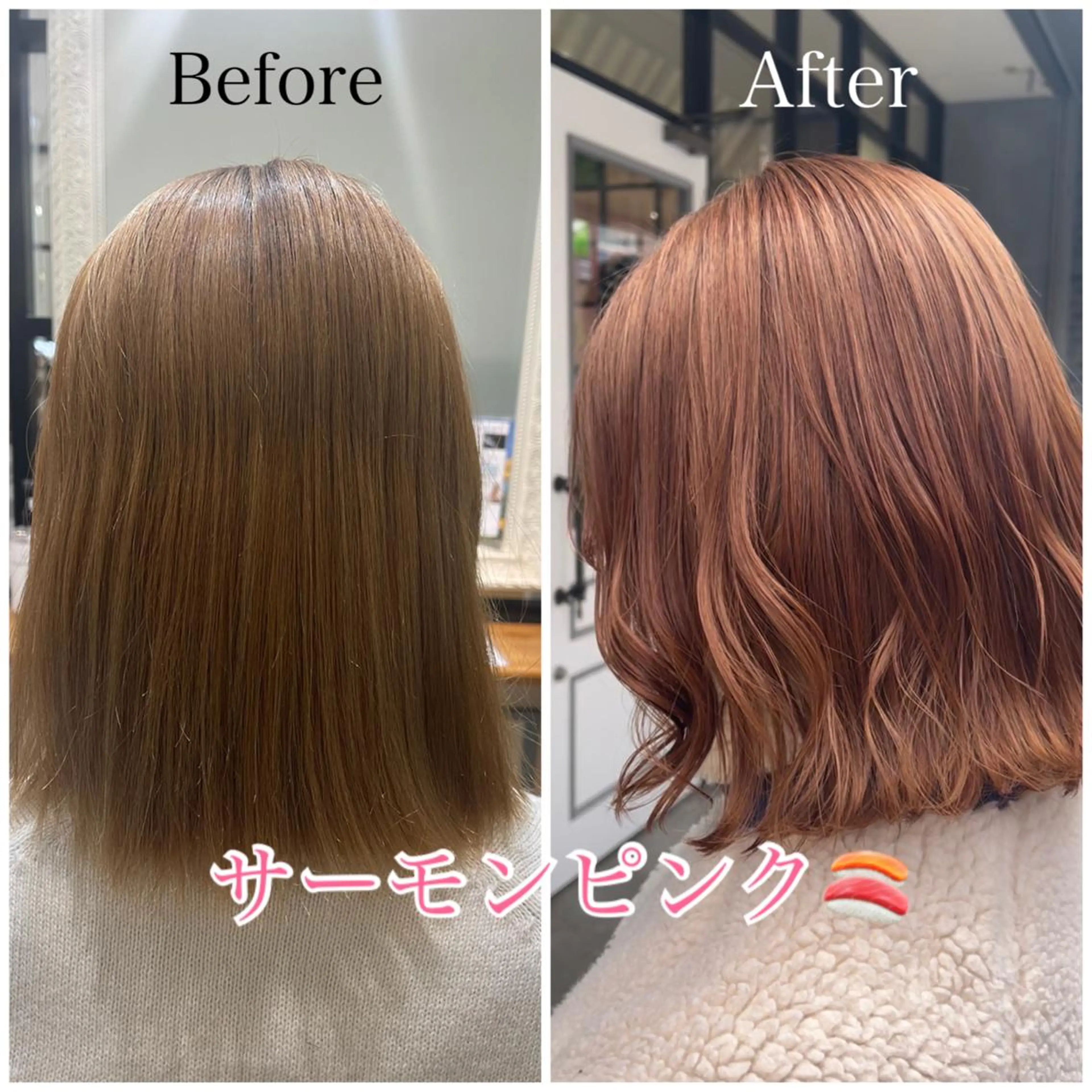 ミディアム カラー ピンクカラー ☁Neolive .Ayana✂️のヘアスタイル