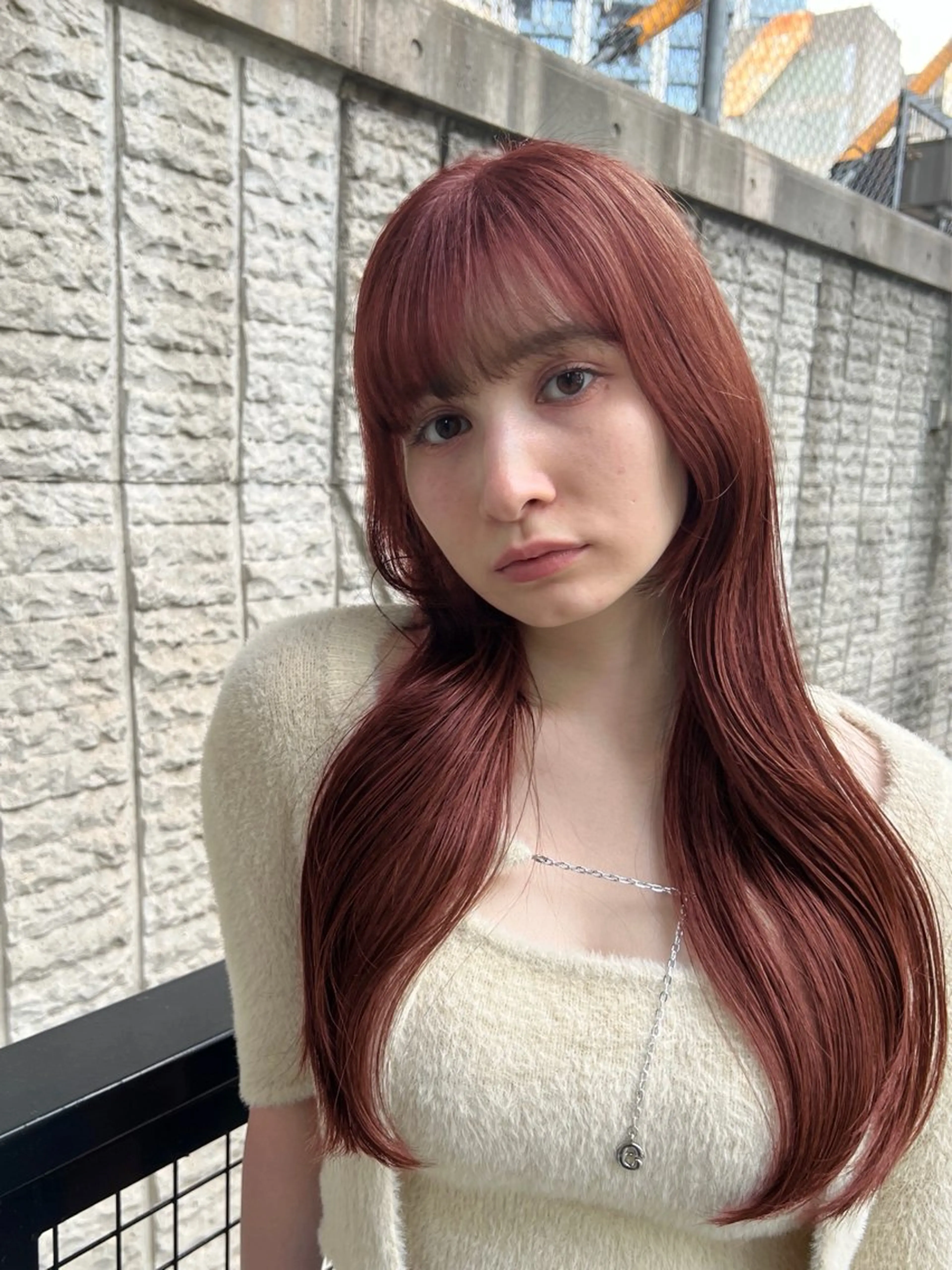 ロング カラー ヘアカラー ブリーチしない暖色 カラー🥀杉 優菜のヘアスタイル