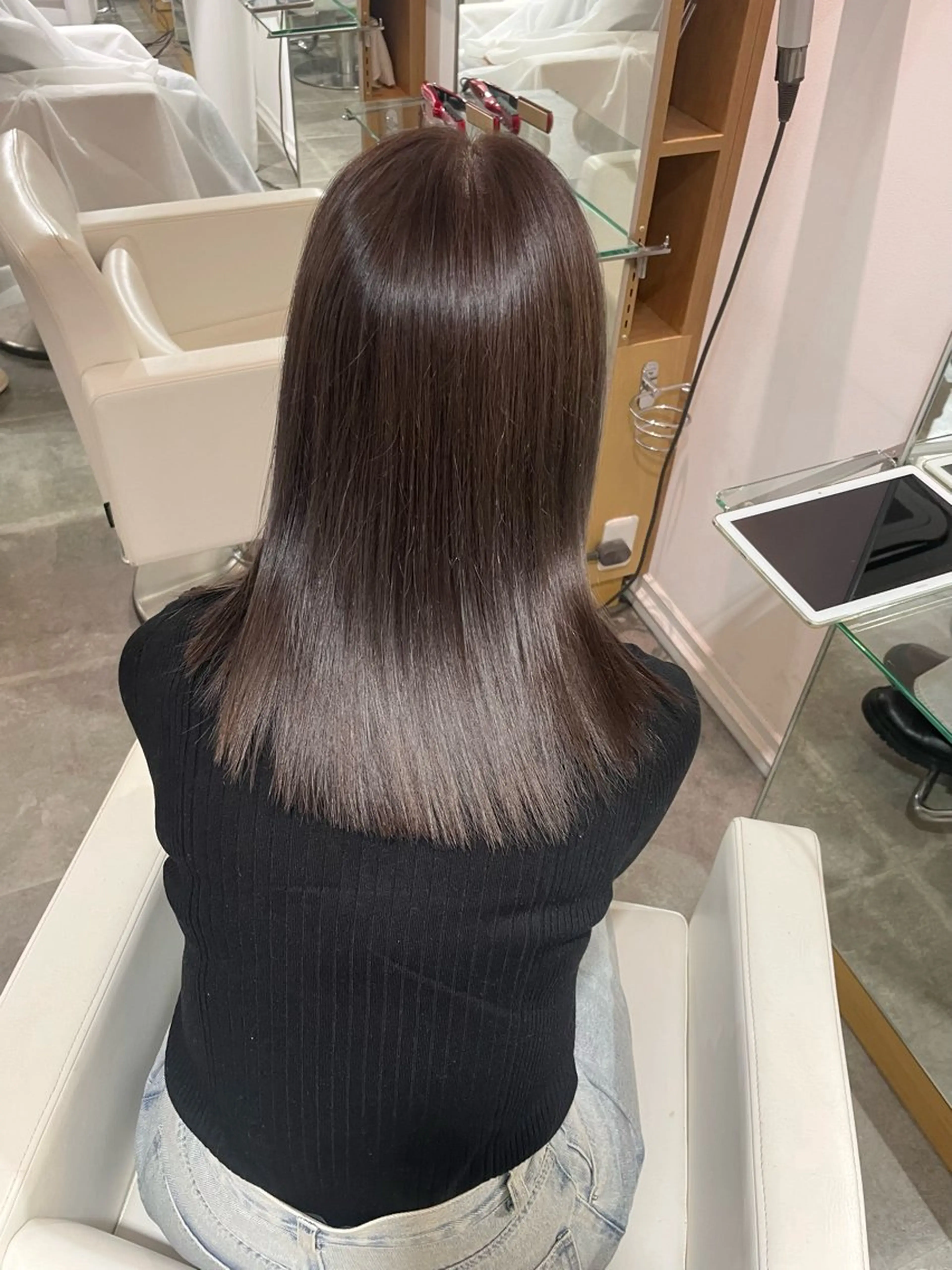 セミロング 原宿♡透明感カラー♡ 縮毛矯正【MAYU】のヘアスタイル