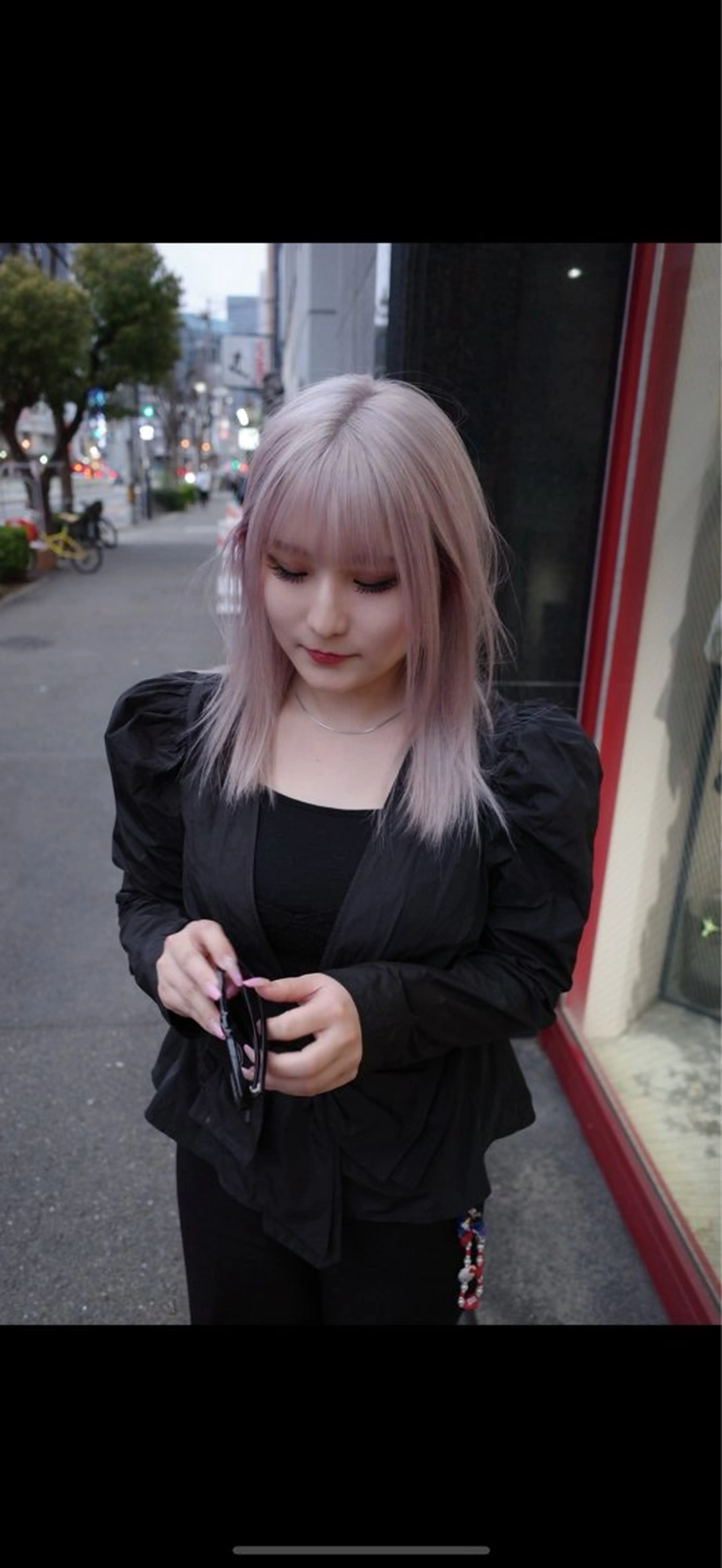 セミロング カラー nakatsu aimuのヘアスタイル