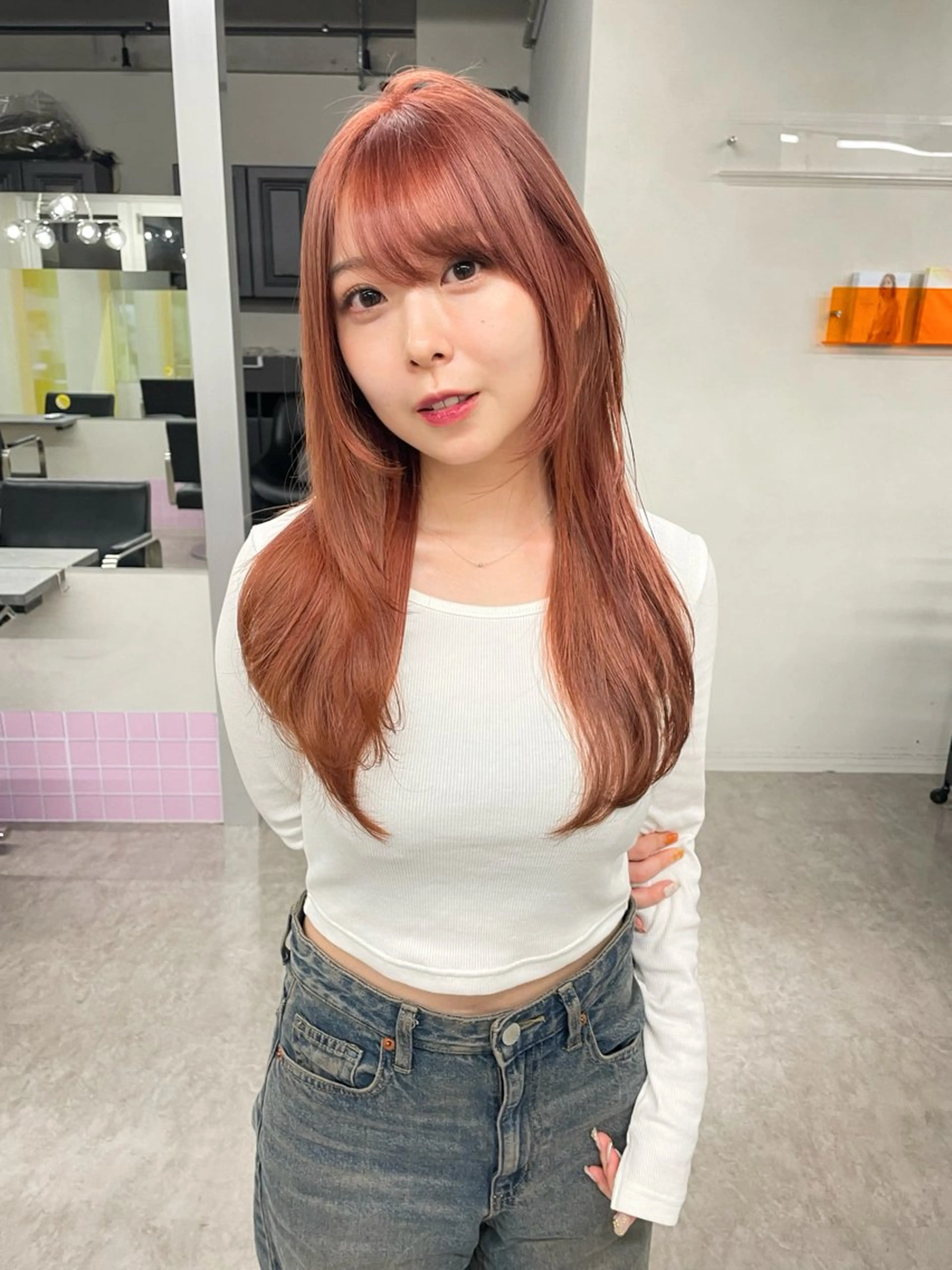 ロング ブリーチ/ベージュ 💕/momoaのヘアスタイル