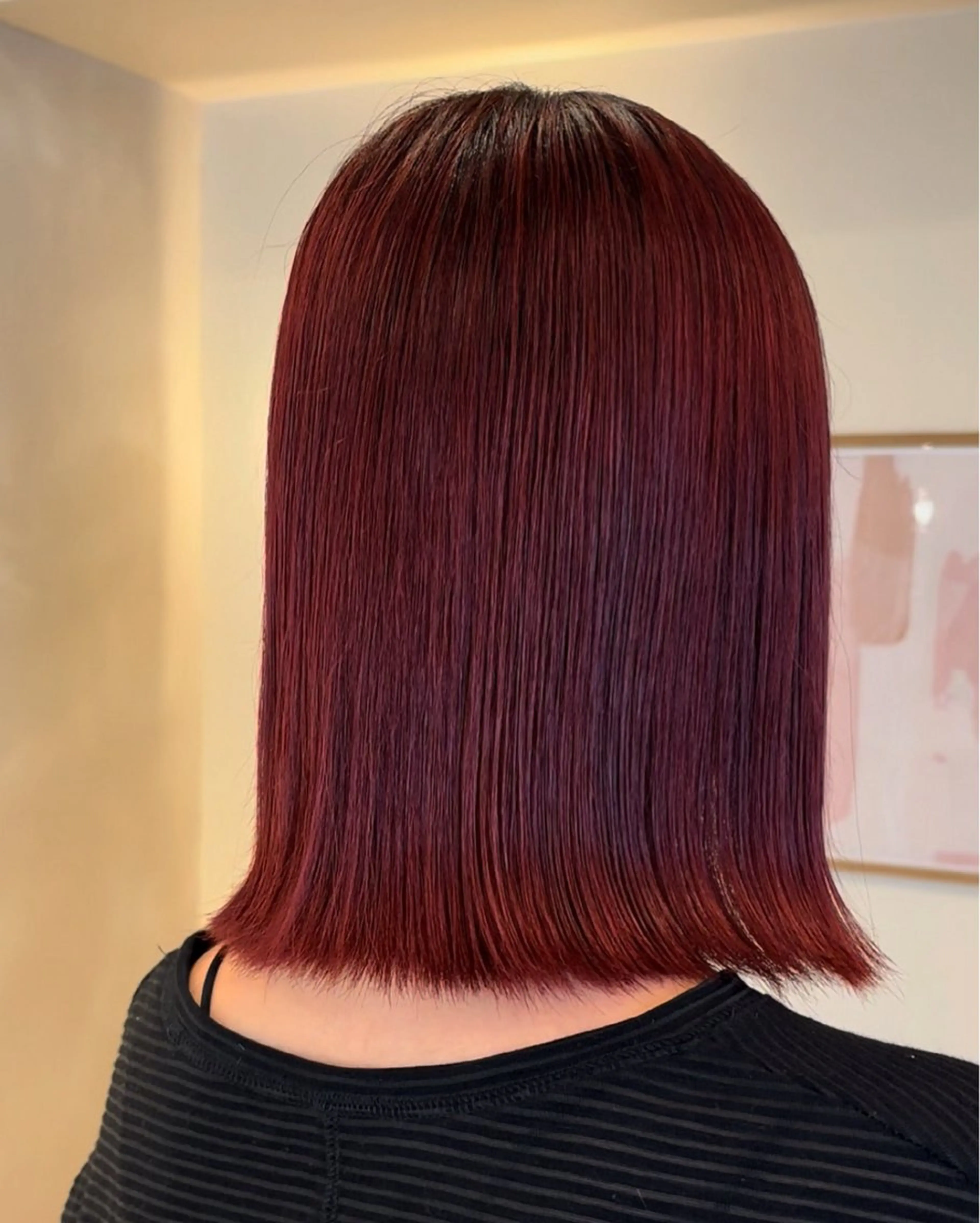 ミディアム カラー カット ヘアカラー トリートメント ミルクティ/ピンク/ レイヤー/yuriaのヘアスタイル