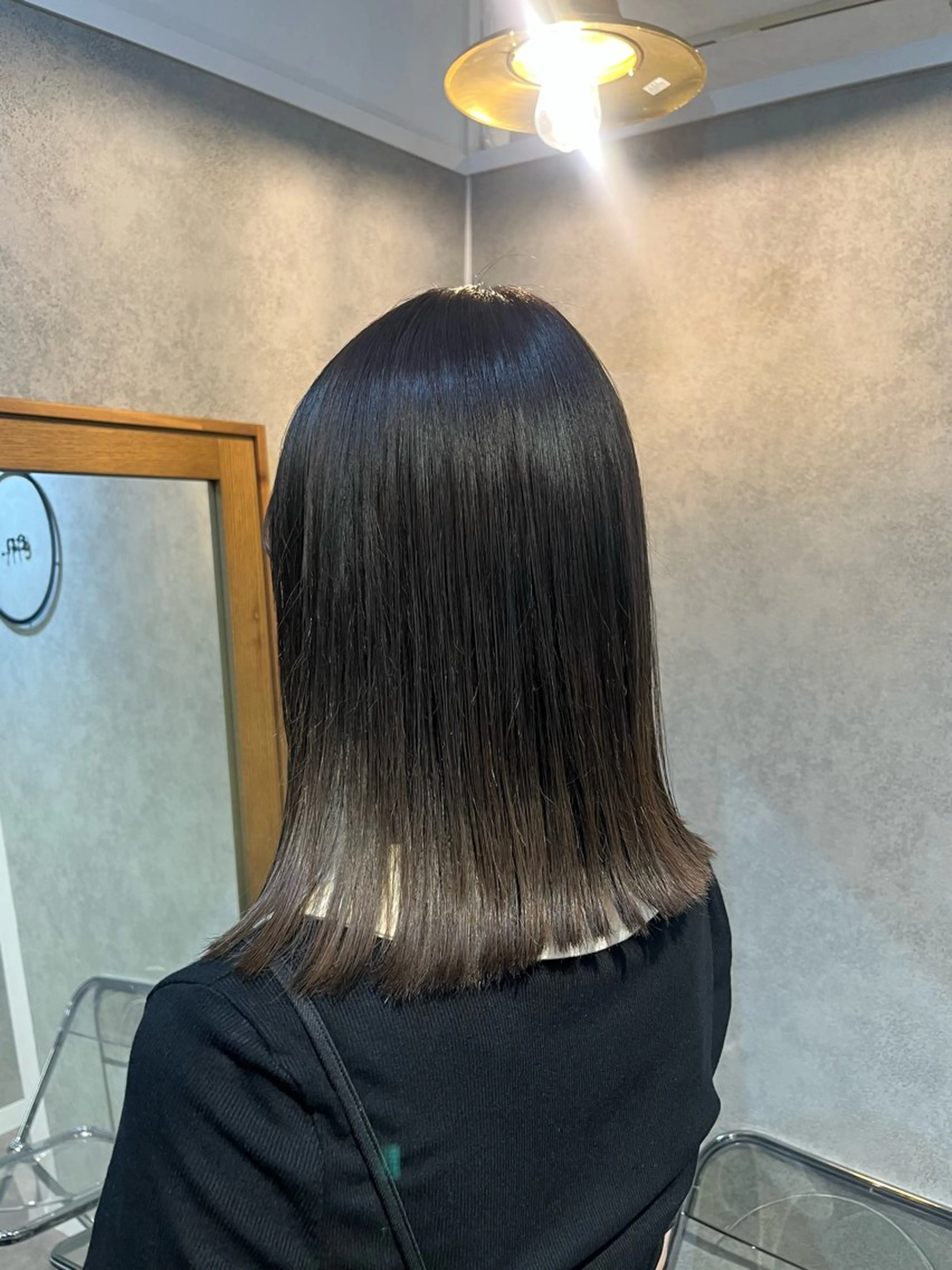 ミディアム 縮毛矯正 トリートメント ボブ/プツッとボブ/ 暖色カラー/モエのヘアスタイル