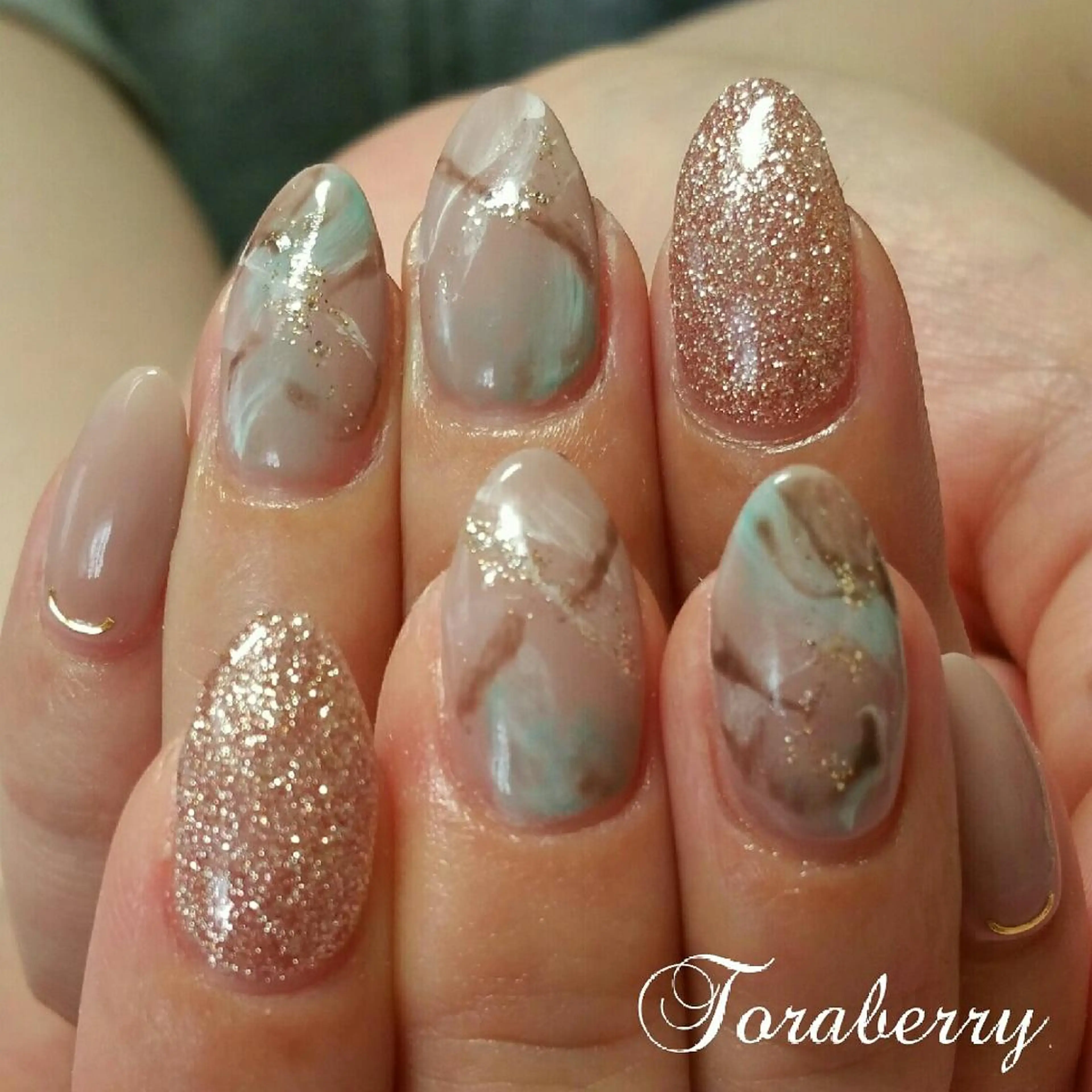 ネイル 大理石ネイル(マーブル) 持ち込み ネイリスト なつみのネイルデザイン