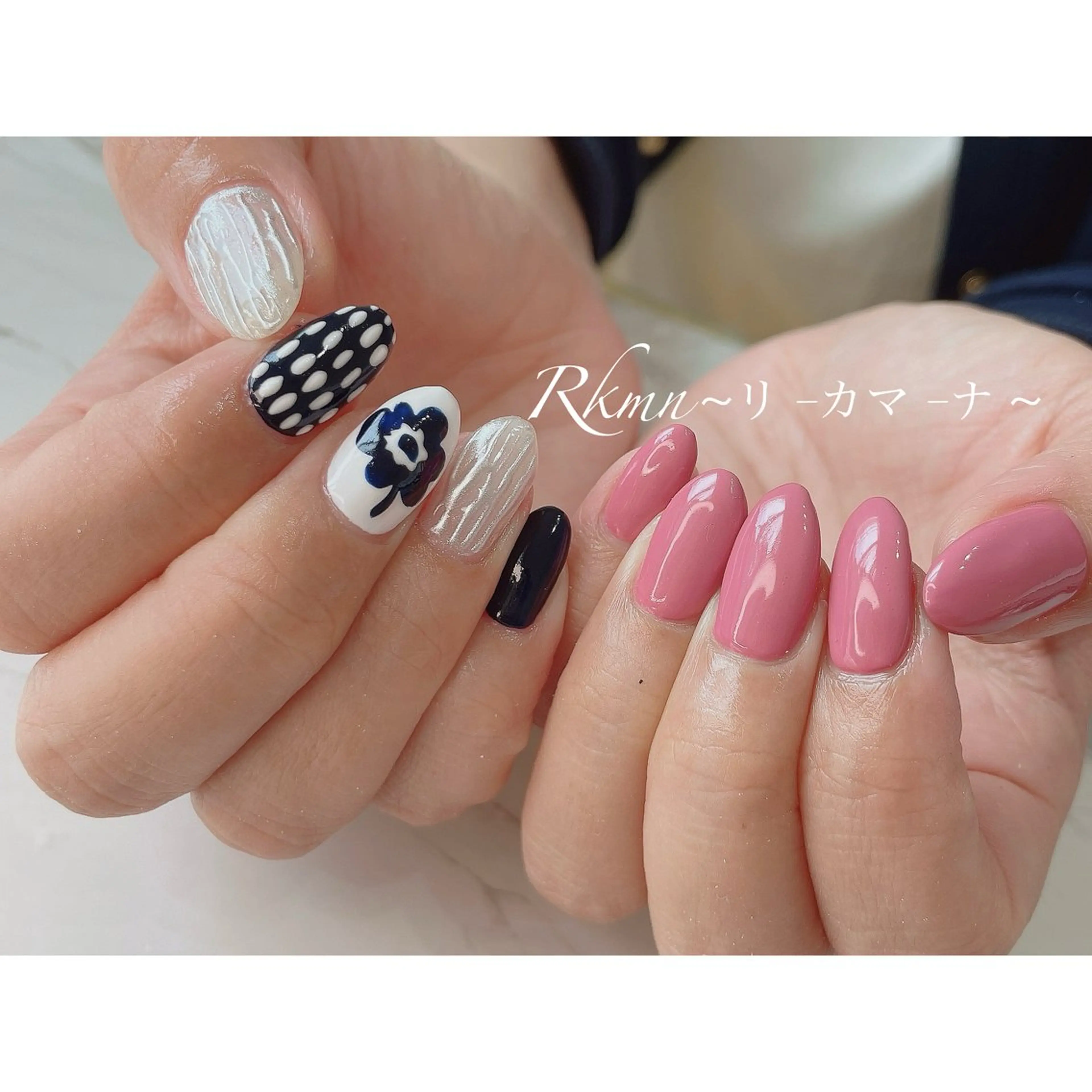 ネイル アートネイル フラワーネイル 春ネイル ハンドネイル フットネイル ハンドケア Rkmn ~リ-カマ-ナ~のネイルデザイン