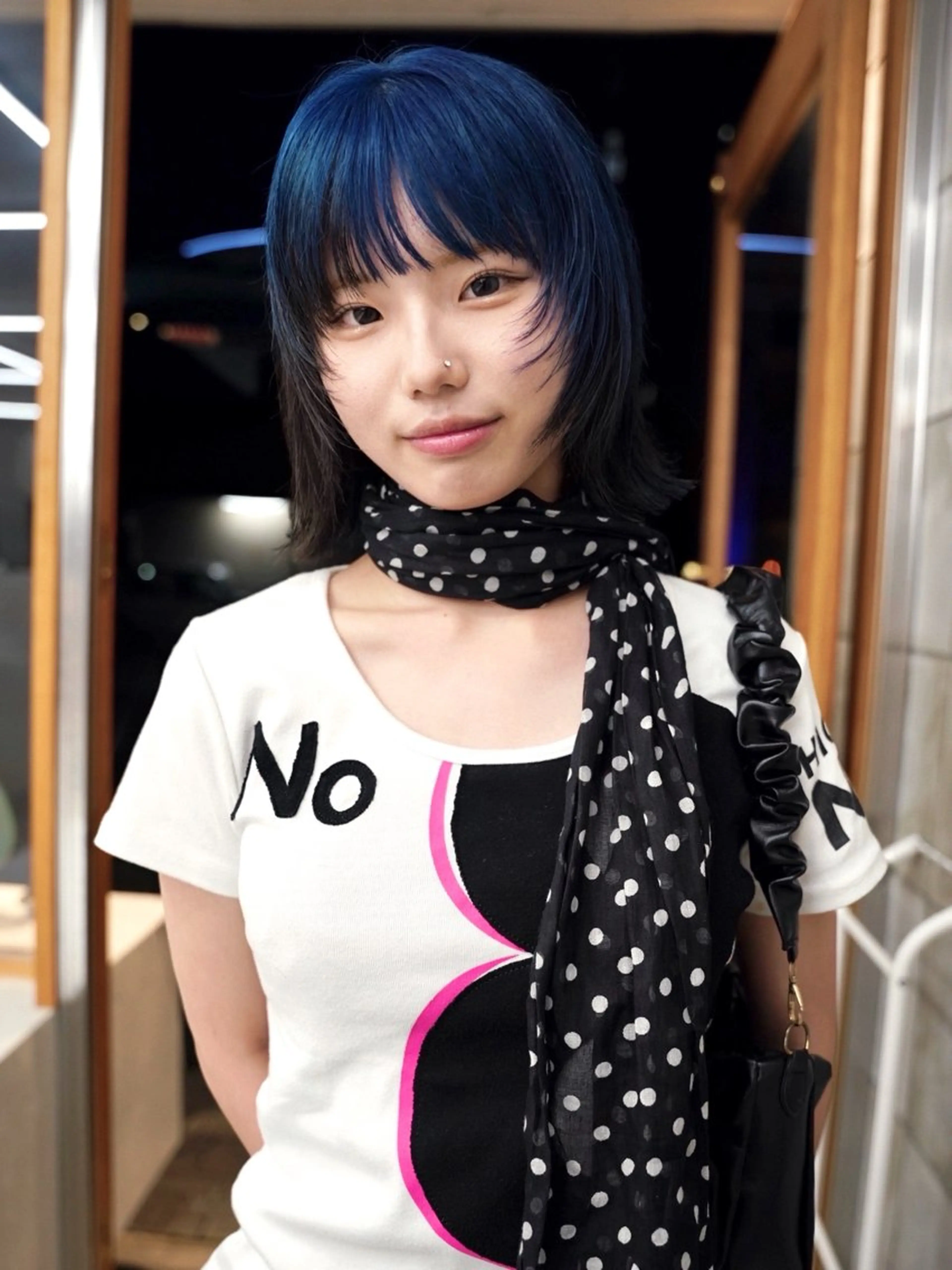 ショート カラー ブルーカラー デザインカラー 顔まわりレイヤー レイヤーカット カット ヘアカラー トリートメント デザイン/レイヤー Kaito🐩/栄のヘアスタイル