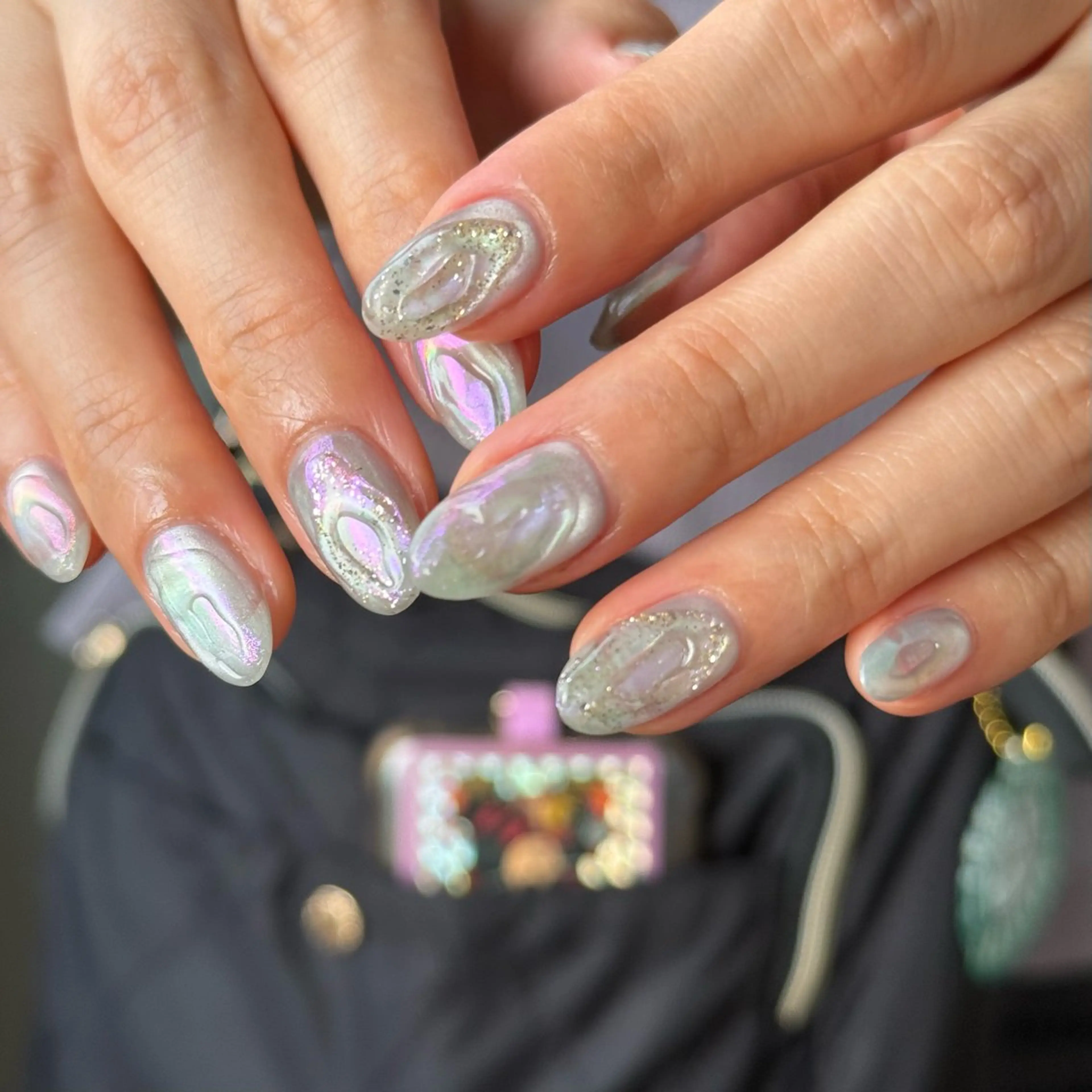 ネイル ラメ(グリッター) ハンドネイル mai♡マグネット/ ニュアンス/マツパのマツエク・マツパデザイン