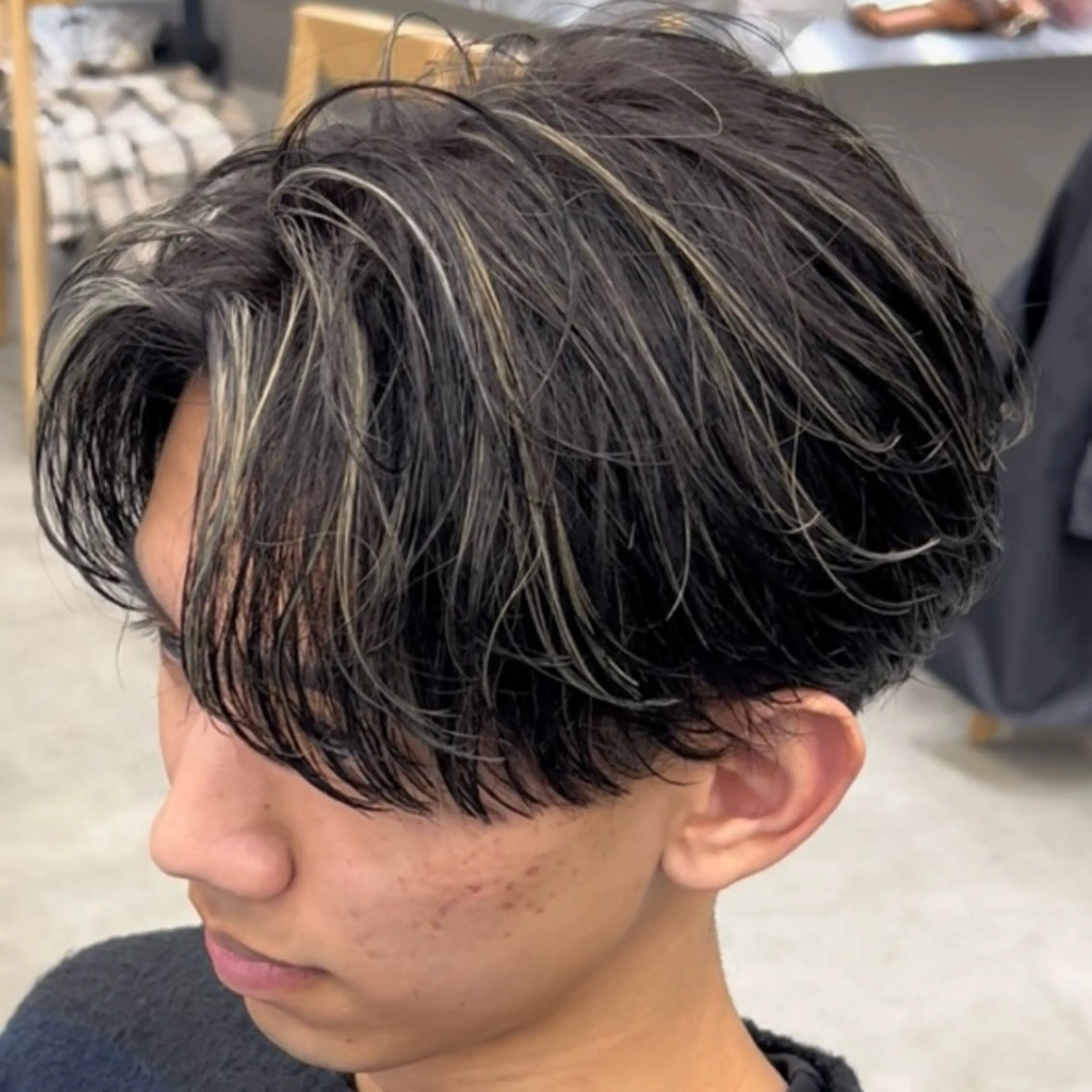 ミディアム パーマ ヘアアレンジ メンズ カット パーマ fifth Tokyo所属・fifth 石川 凪のヘアスタイル