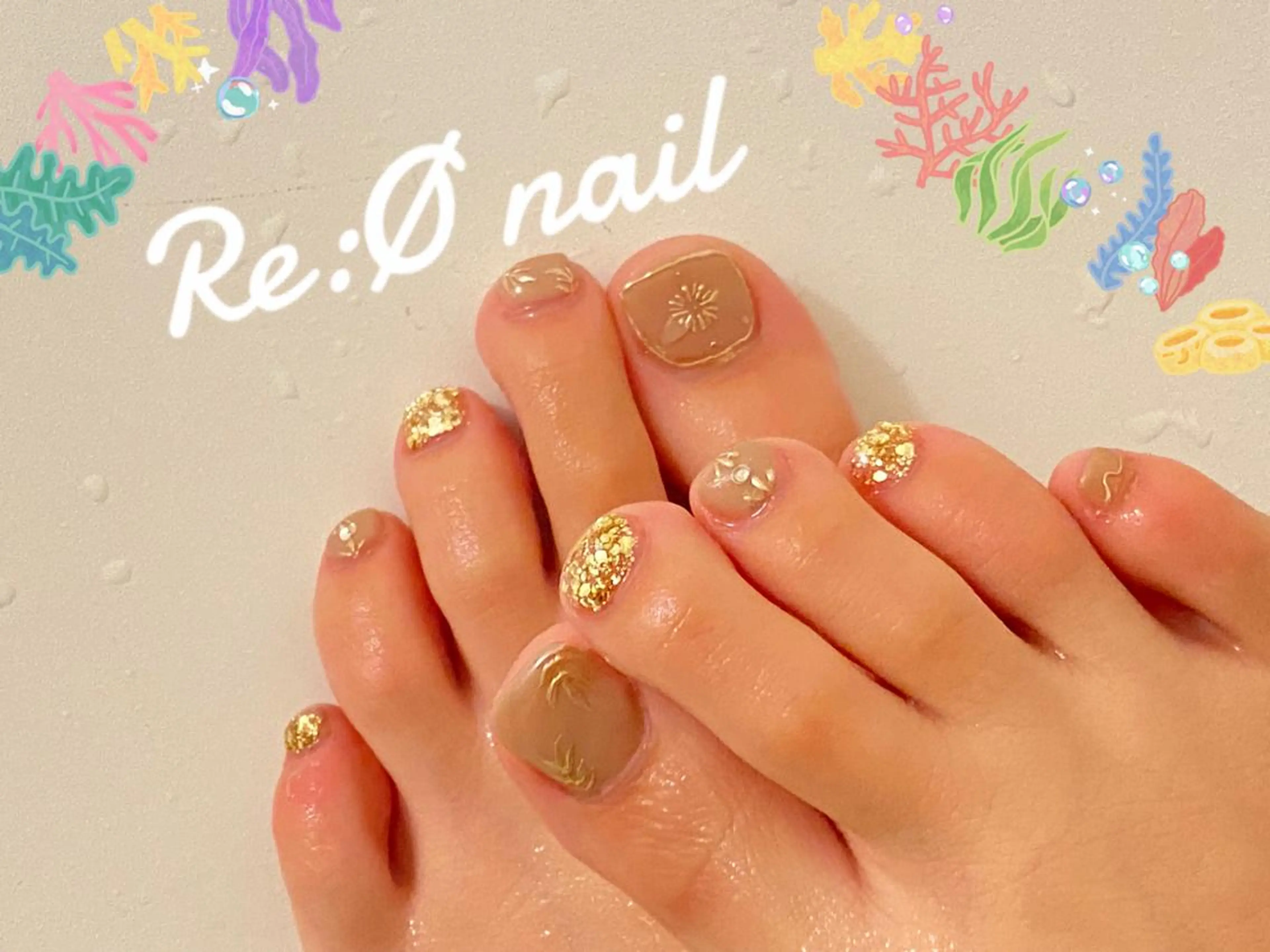 ネイル フットネイル フットネイル Re:Ø nail 🩵TSUJIのネイルデザイン