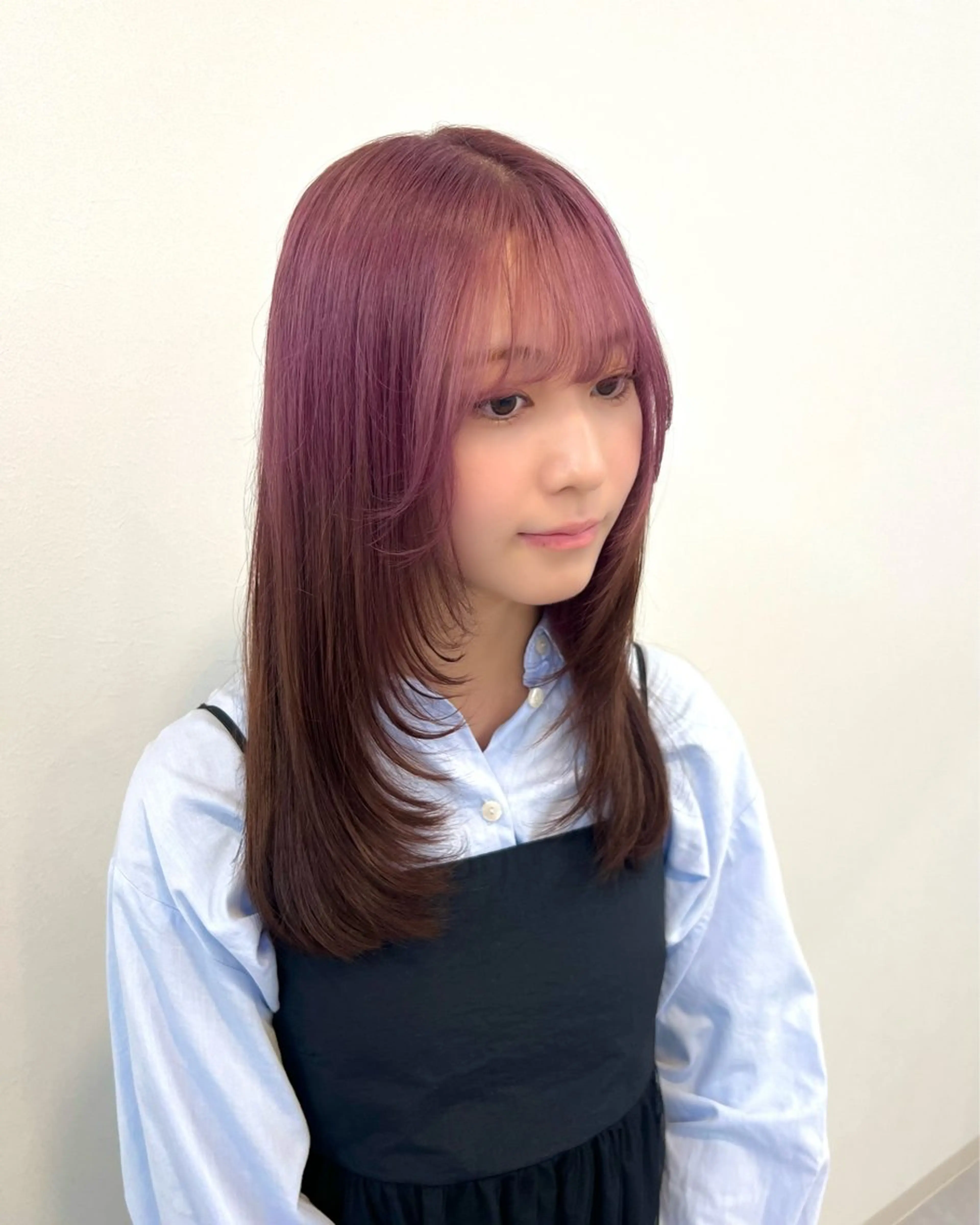 カラー ブラウンカラー カシス デザインカラー ピンクカラー ヘアカラー ブリーチカラー🦋‪ 田中さくらのヘアスタイル