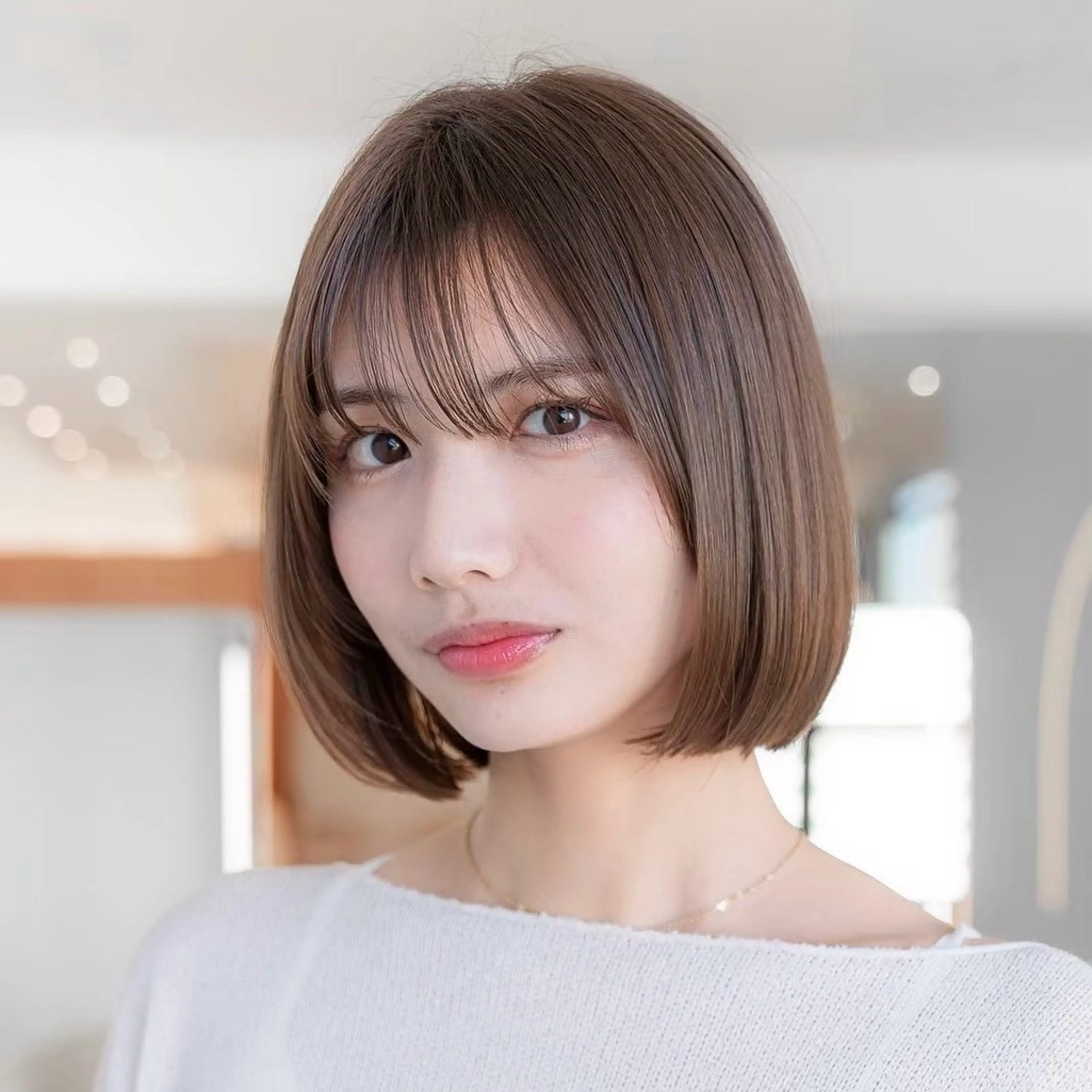 ショート カラー 切りっぱなしボブ ショートボブ 丸みショート ボブ 韓国風ヘア カット ヘアカラー トリートメント 渋谷ボブ/レイヤー ボブ田中航平のヘアスタイル