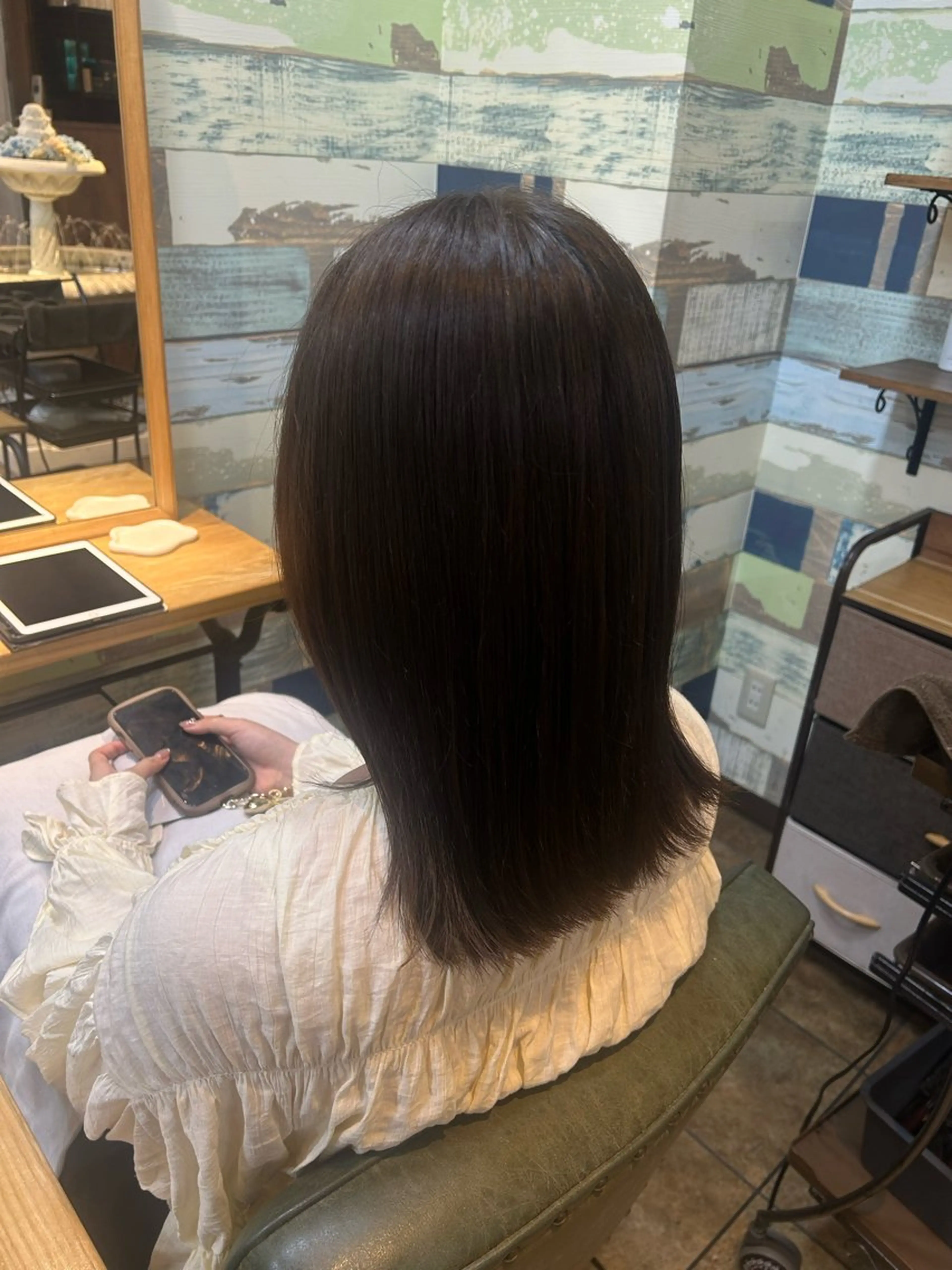 セミロング カラー ベージュカラー ショート🫧🩵 林　菜々美のヘアスタイル