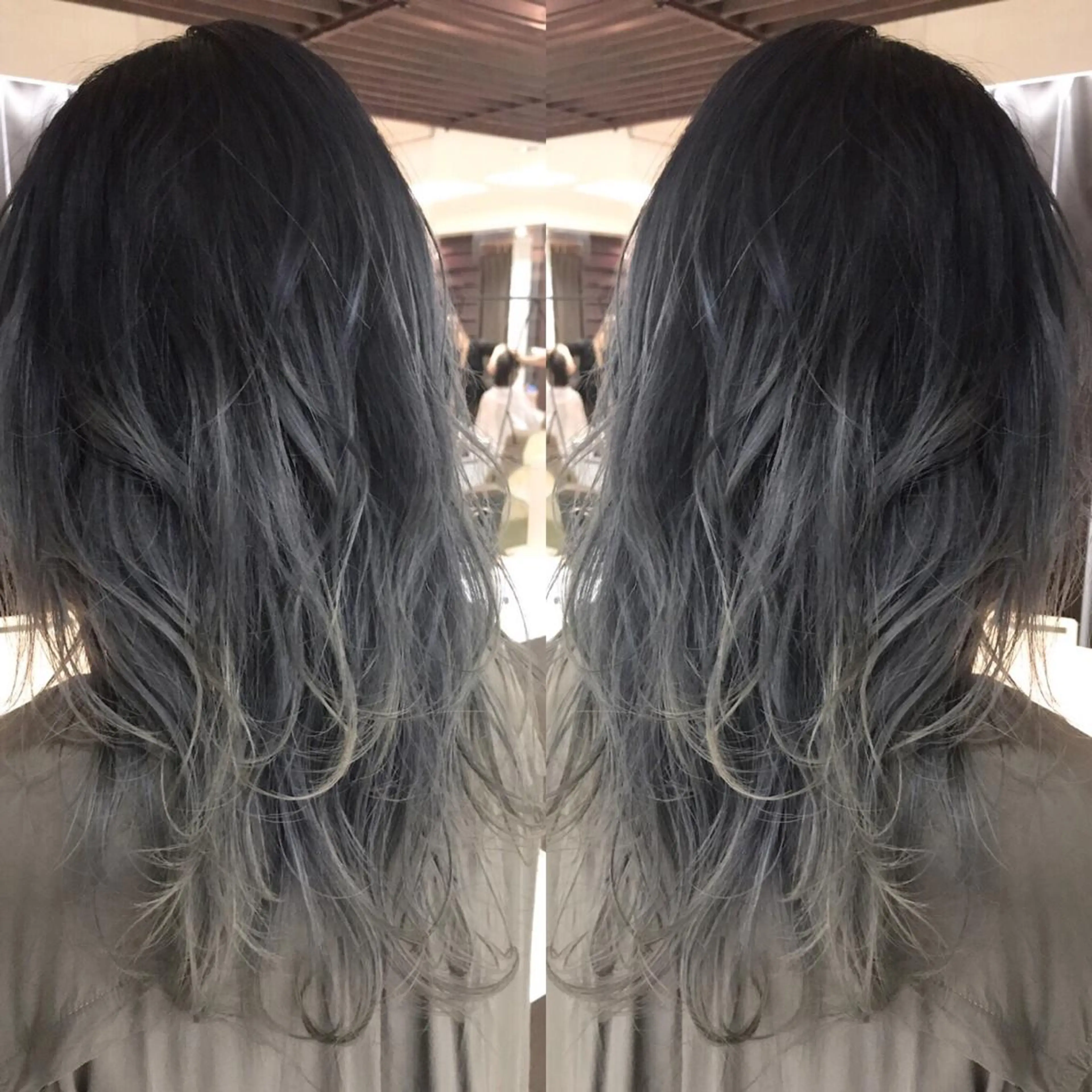 セミロング カラー シールエクステ⭐️ オオミタクヤのヘアスタイル