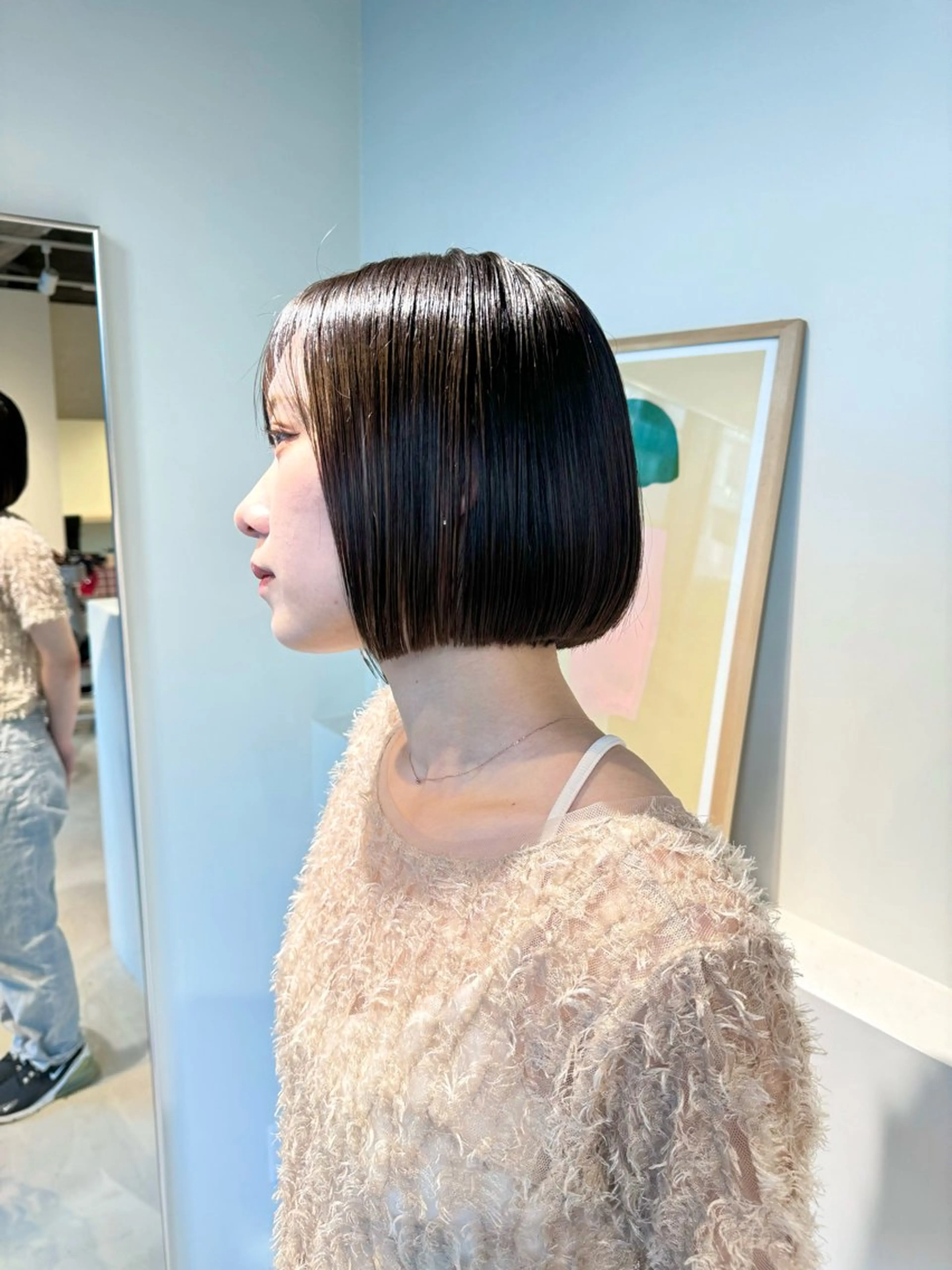 ショート アッシュ ボブ 髪質改善 レイヤーカット 縮毛矯正 髪質改善スペシャリス ト長尾勇弥/梅田中津のヘアスタイル