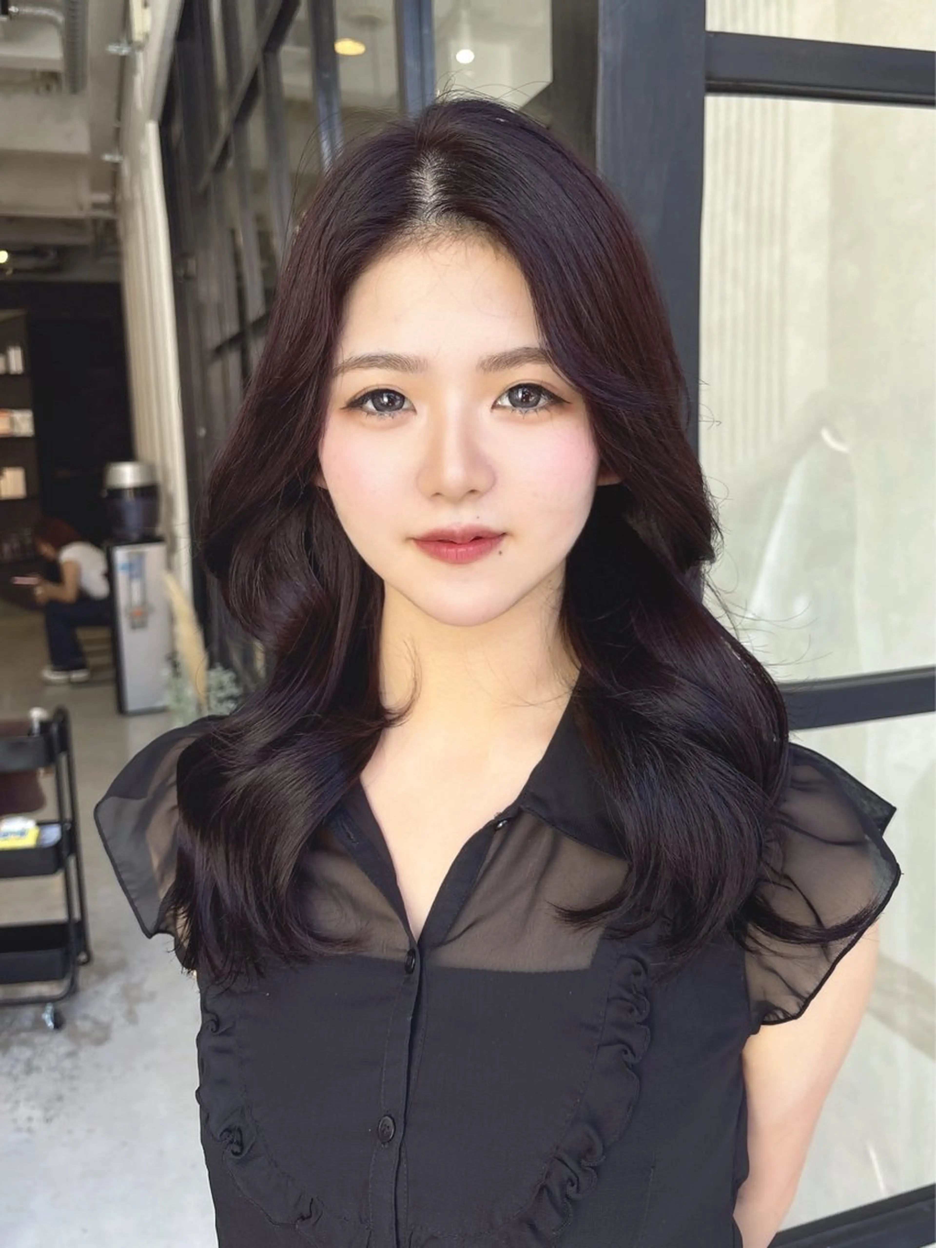 セミロング カラー レッドカラー ヘアカラー Maison Halu YUKIのヘアスタイル