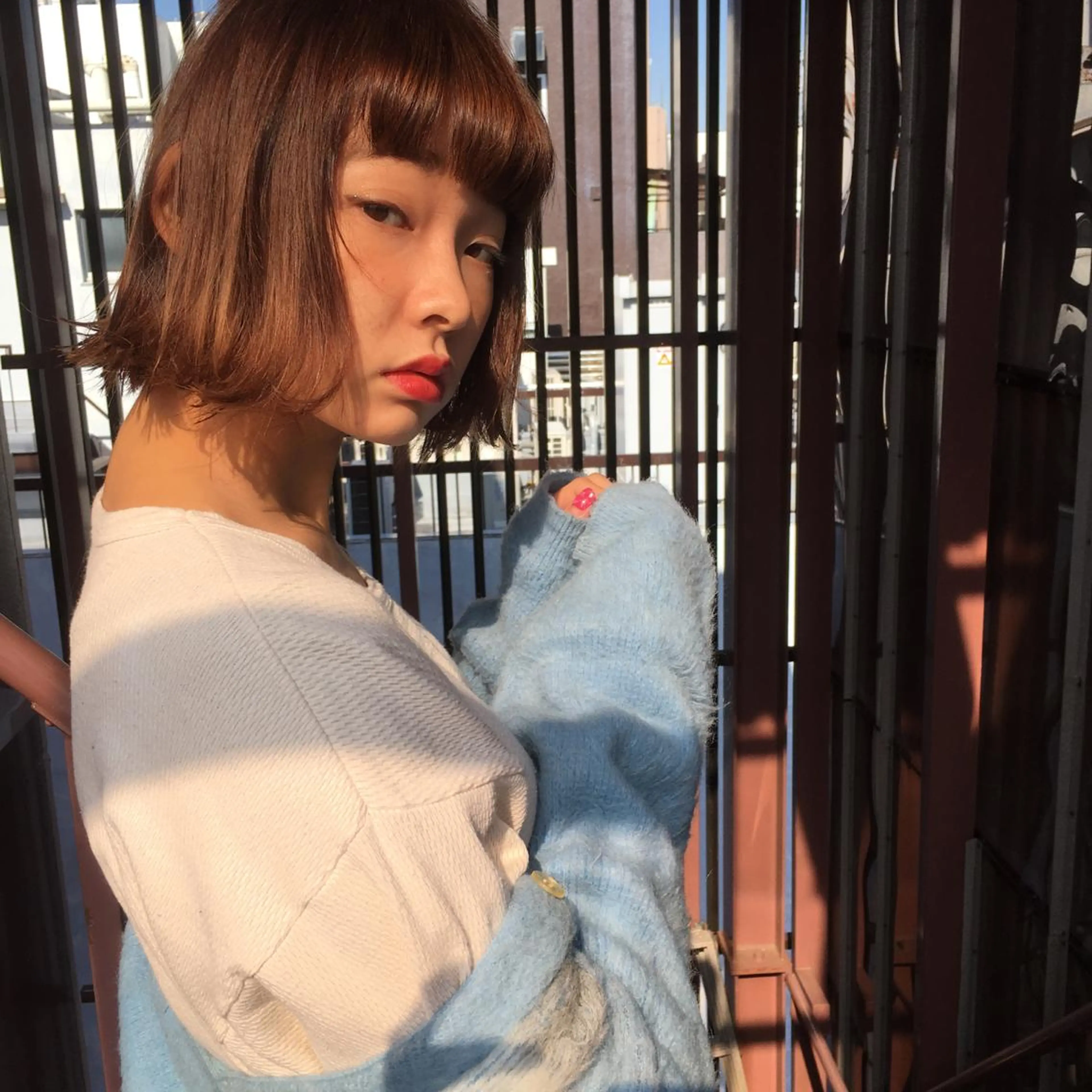 ミディアム カラー レイヤーカット BLend 渋谷のヘアスタイル