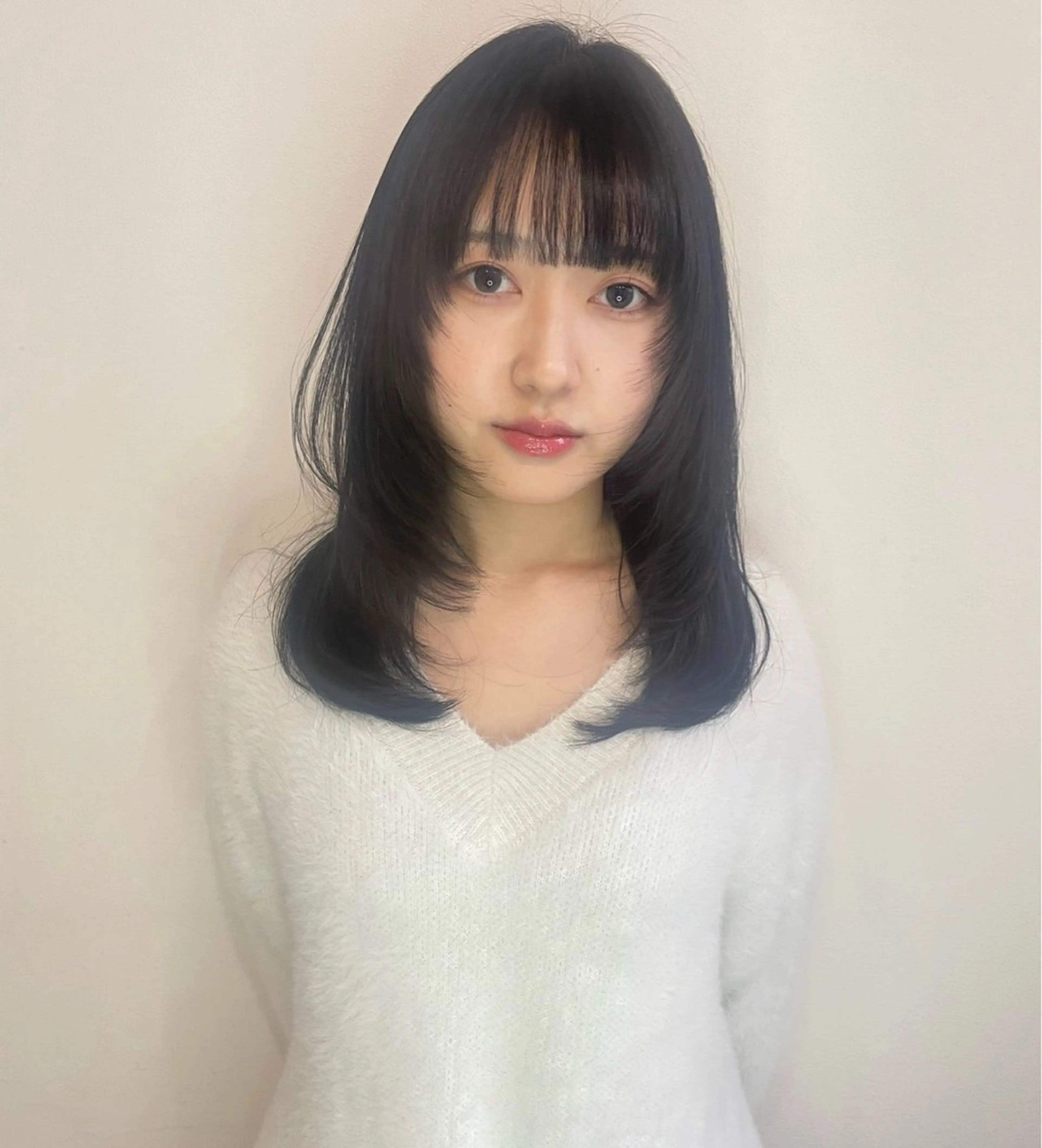 セミロング カラー レイヤーカット カット ヘアカラー risako🇰🇷 韓国ヘア/レイヤーのヘアスタイル