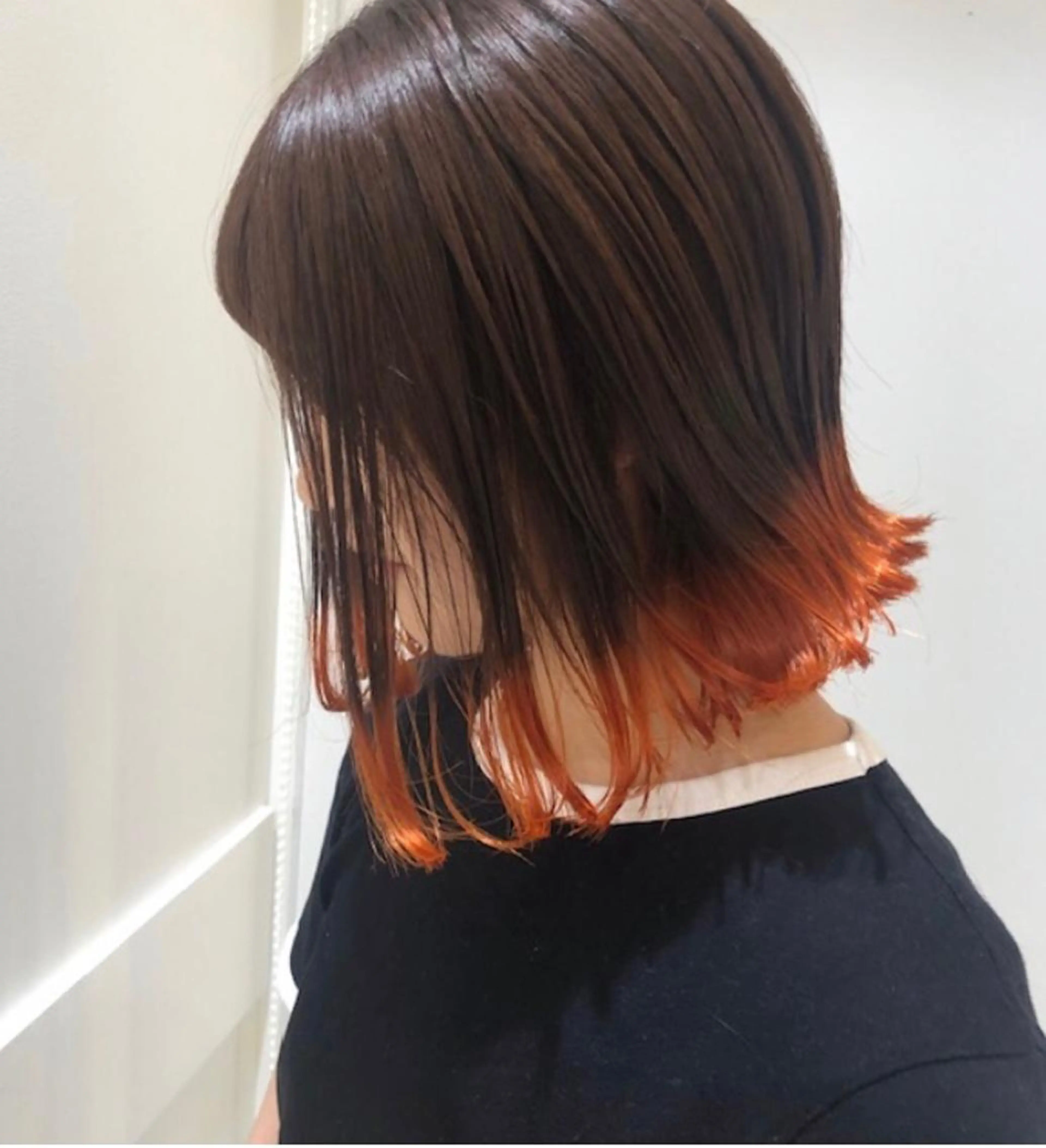 ミディアム カラー オレンジ HOLON池袋所属・ウルフカット ハッシュカット/七海のヘアスタイル