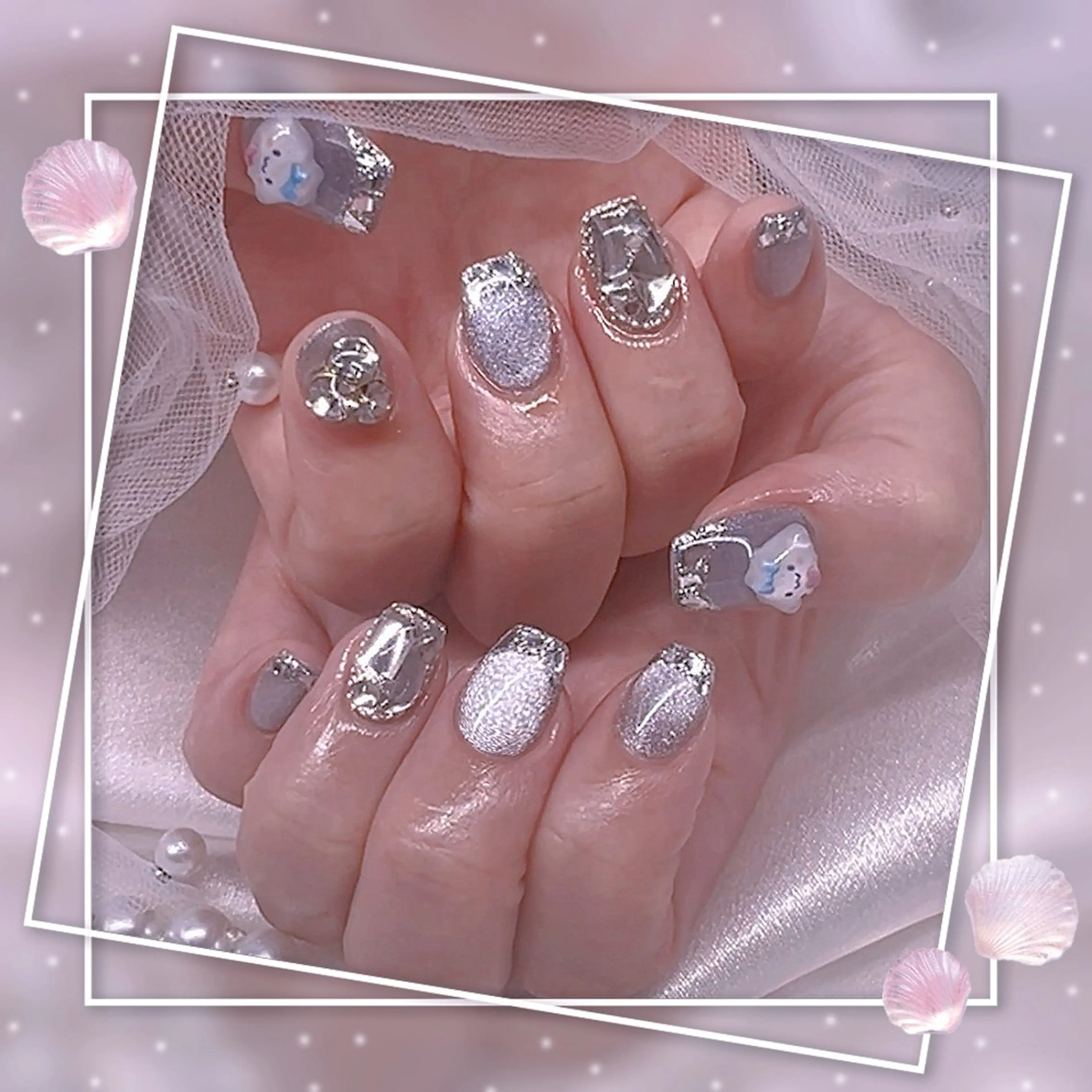 ネイル チークネイル フレンチネイル グラデーション マグネットネイル マグネットフレンチ ハンドネイル ハンドケア Chill Nailsalonのネイルデザイン