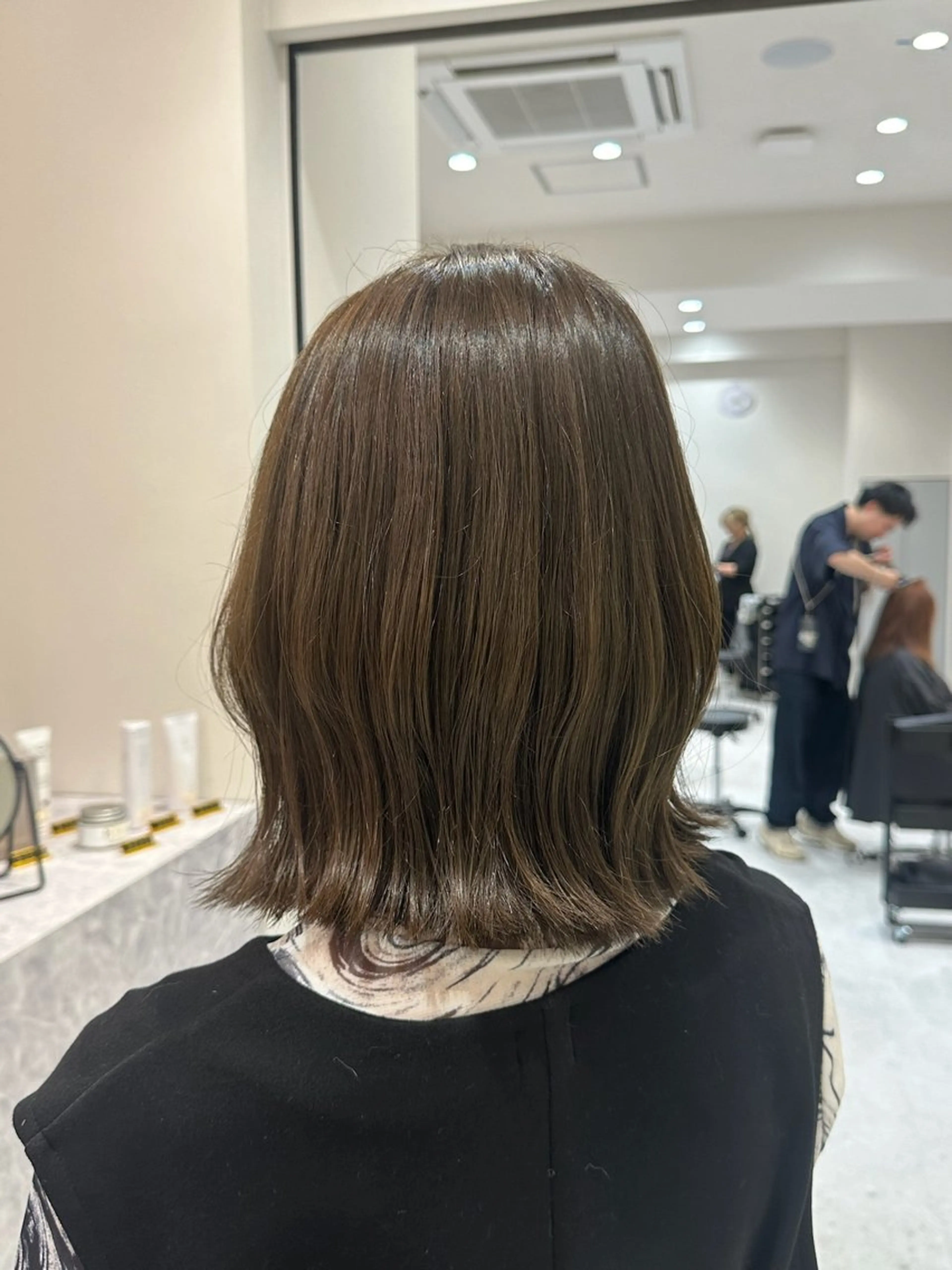 ミディアム カラー カット ヘアカラー トリートメント ヘッドスパ 韓国レイヤー✨ yasuko銀座のヘアスタイル