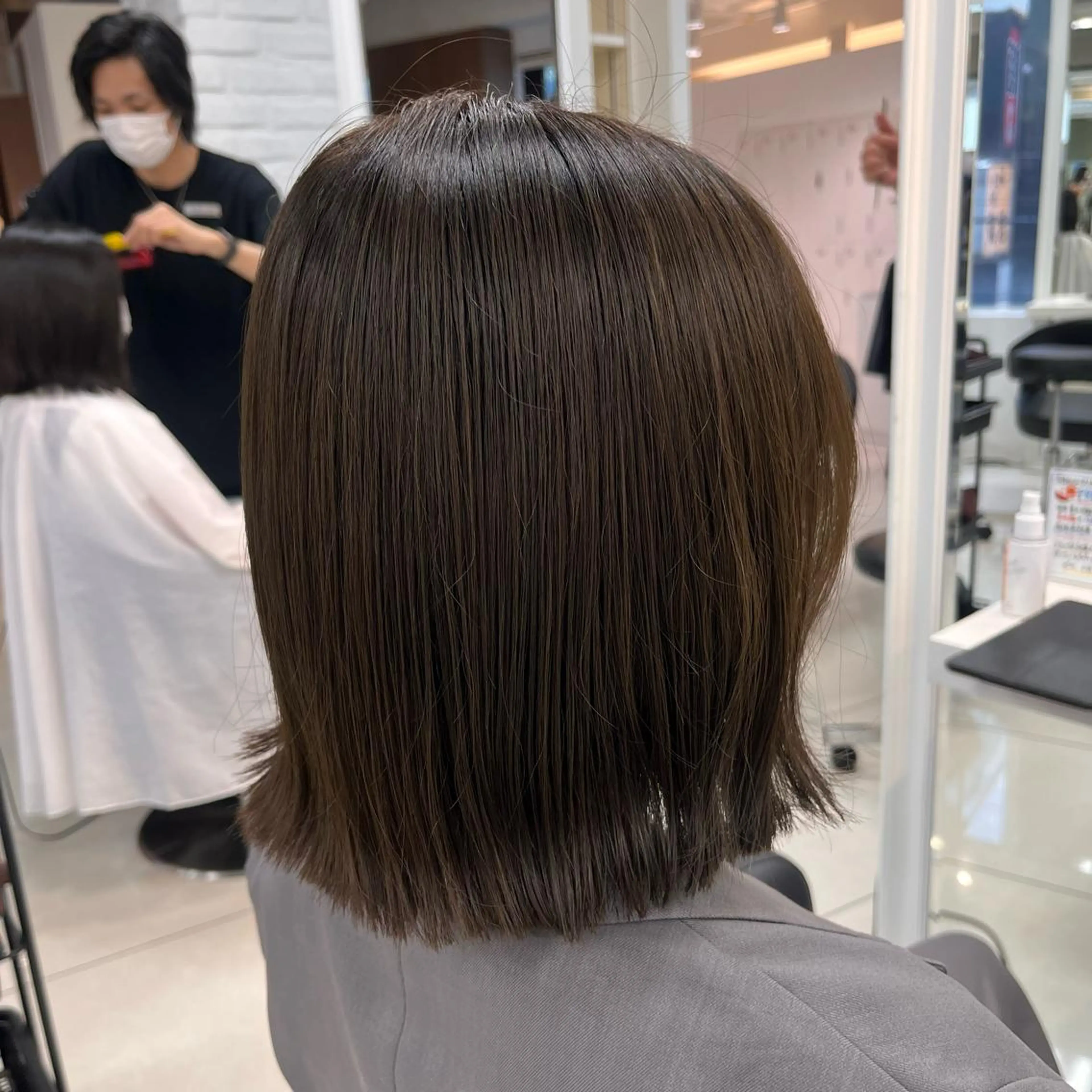 ミディアム カラー ベージュカラー オリーブベージュ カット ヘアカラー トリートメント 【センターパート/ マッシュ】ryokaのヘアスタイル