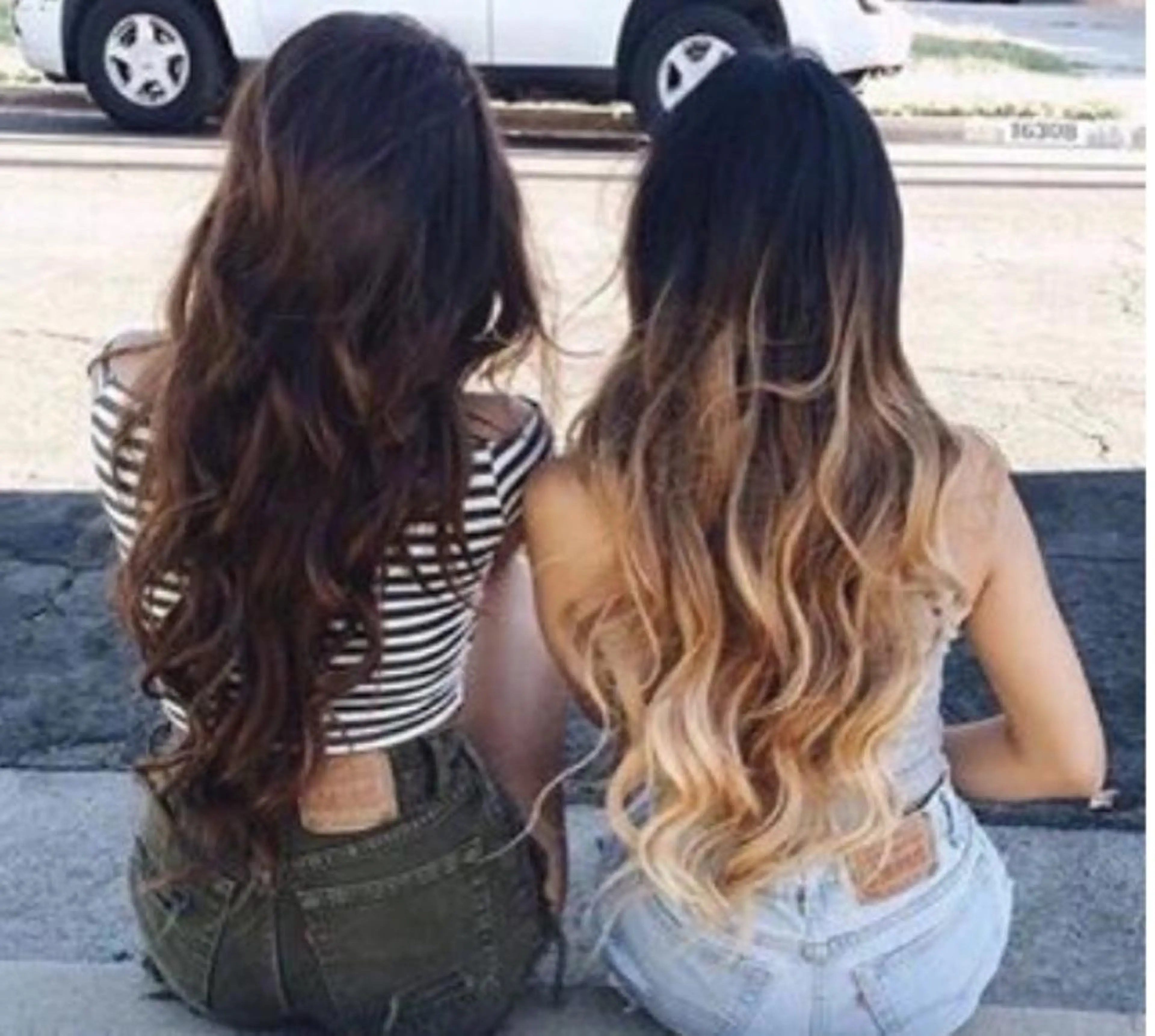 ロング カラー チビ編み込みエクステ シールEXどぅ〜すのヘアスタイル