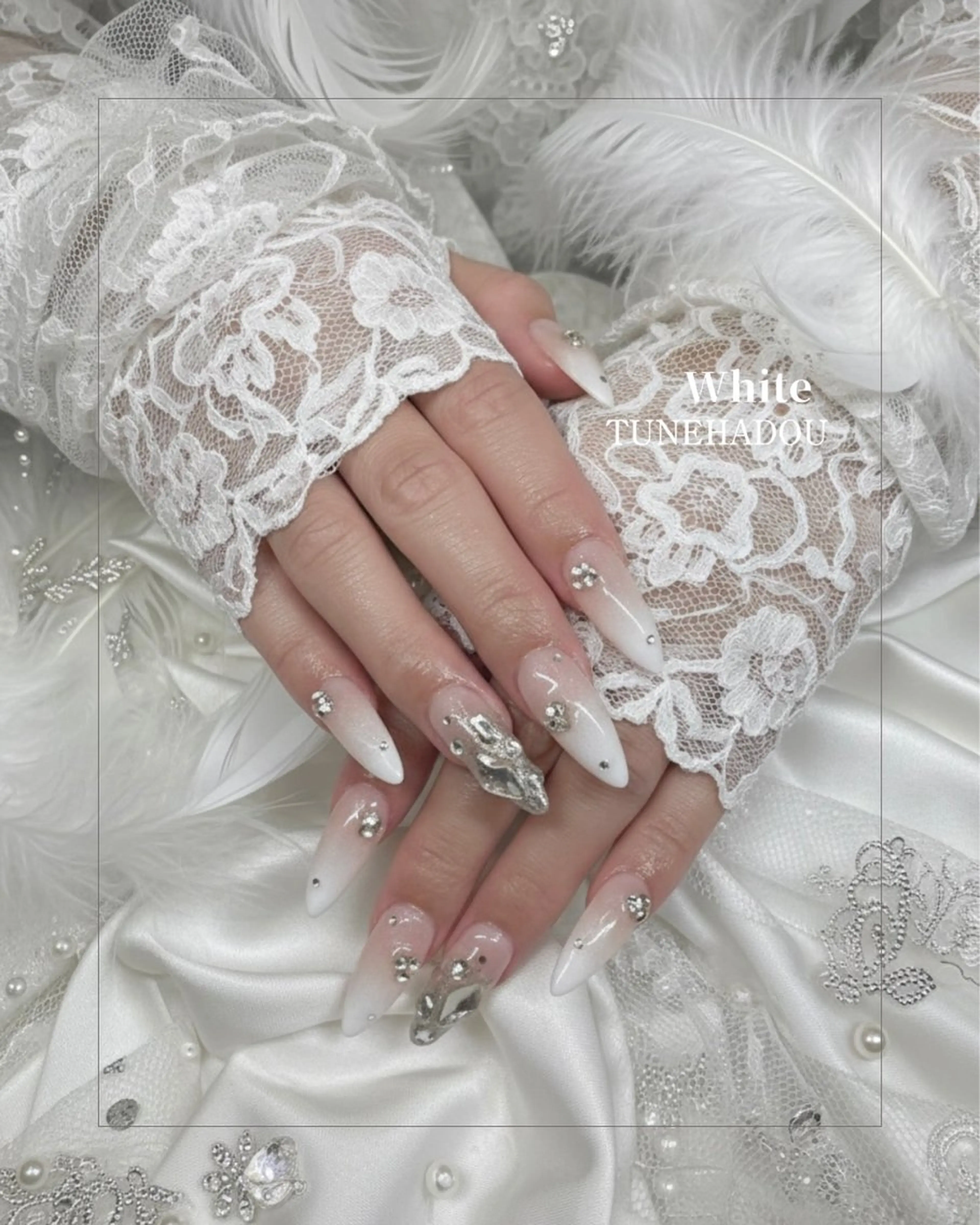 ネイル ホワイト ハンドネイル TUNEHA堂 (当日予約大歓迎)のネイルデザイン