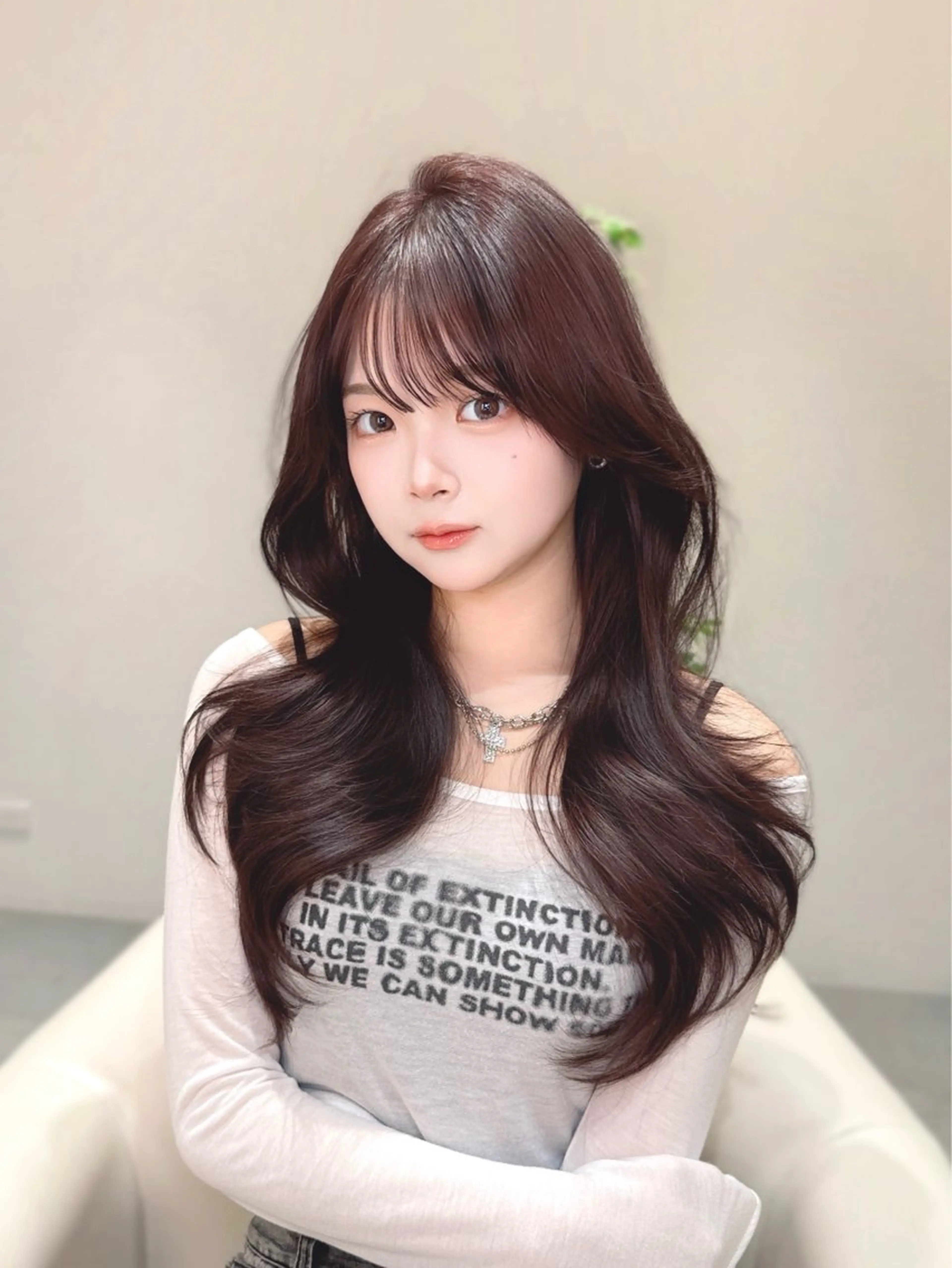 ミディアム カラー カット ヘアカラー トリートメント ヘッドスパ ヘアセット 韓国ヘア/レイヤー/ 顔まわり/りょーとのヘアスタイル