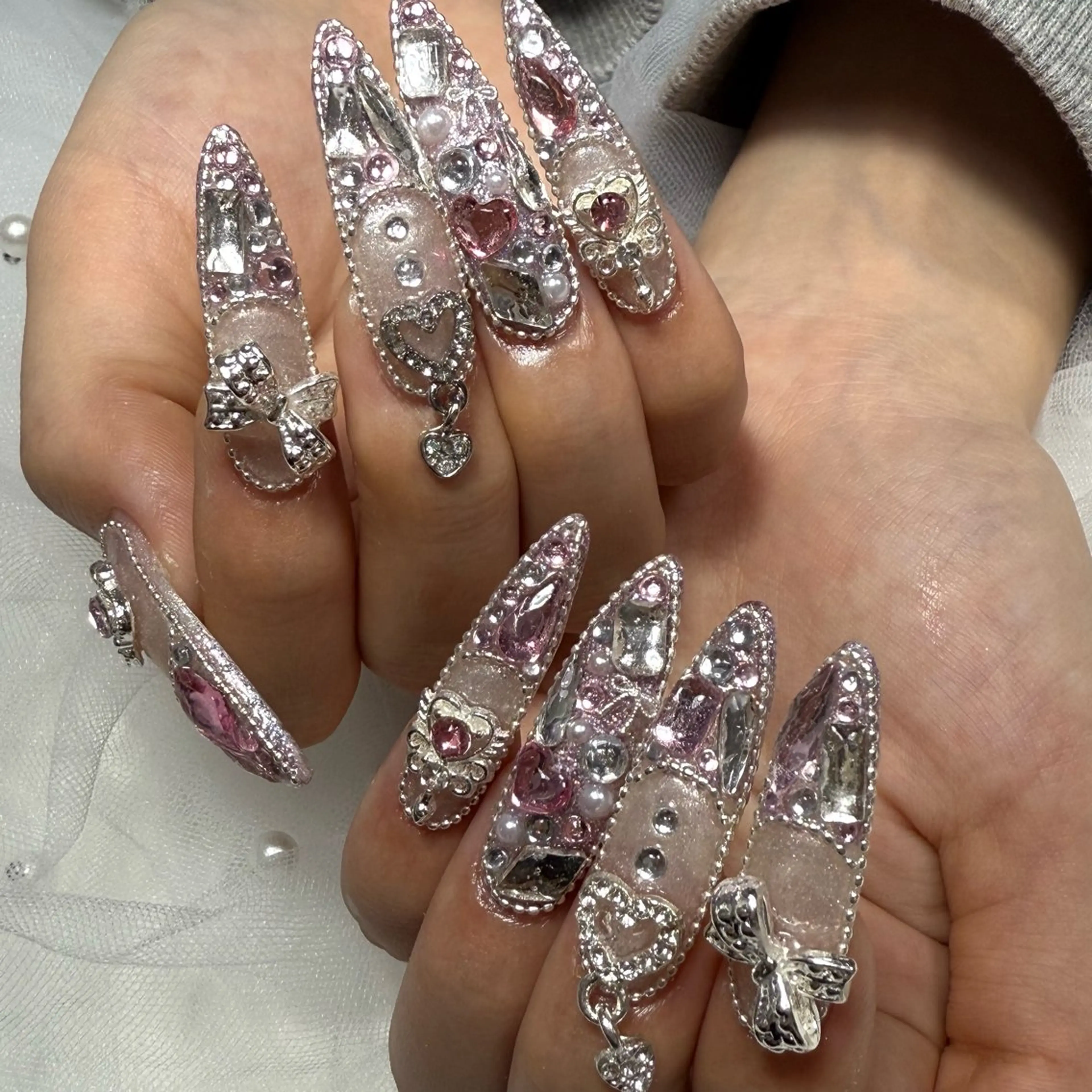 盛モリコース!全爪パーツゴテゴテ&キラキラやり放題💅チップサイズ選べます!(リペアも含む)の写真