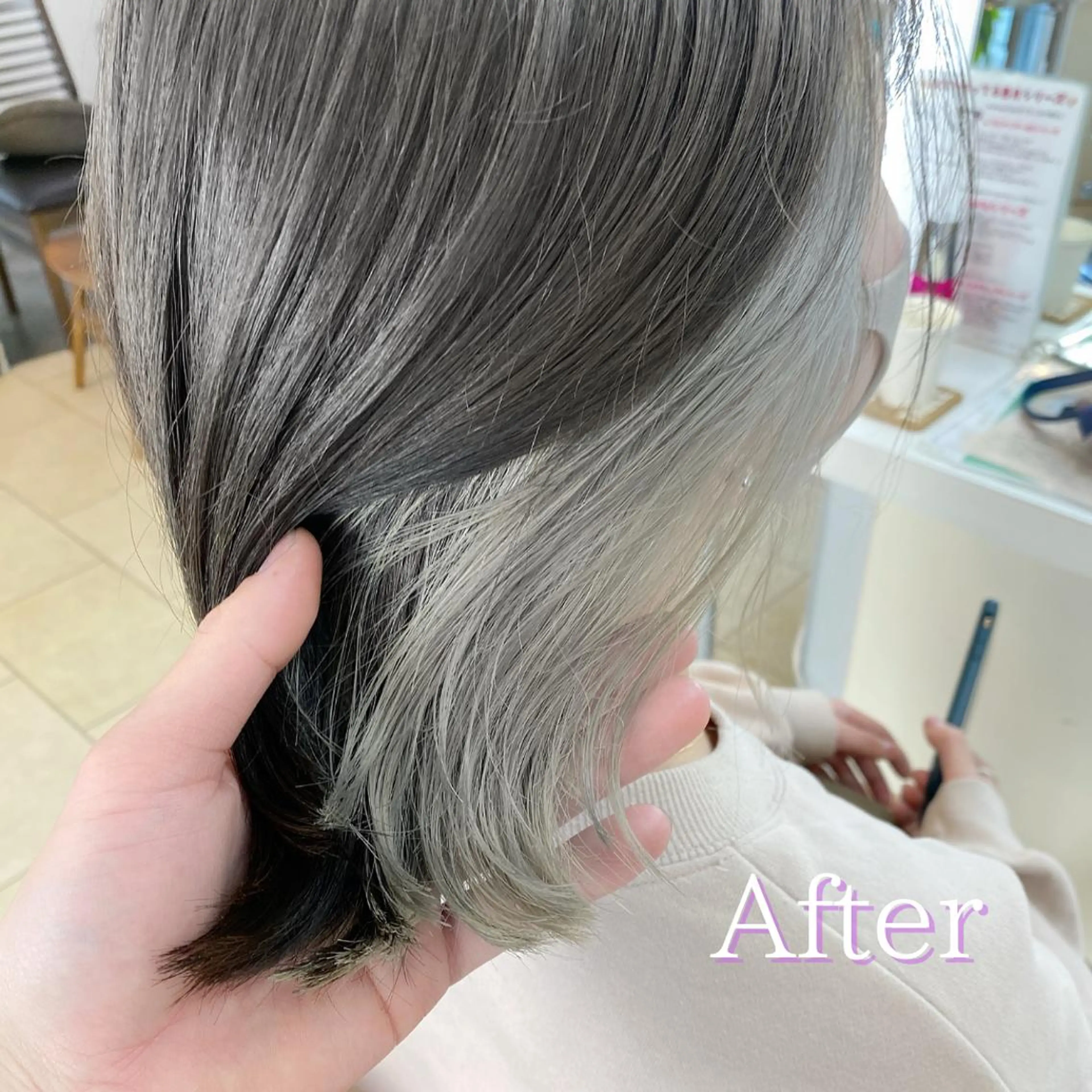 ショート カラー ヘアカラー トリートメント レイヤー/ベージュ カラー/ハシモトのヘアスタイル