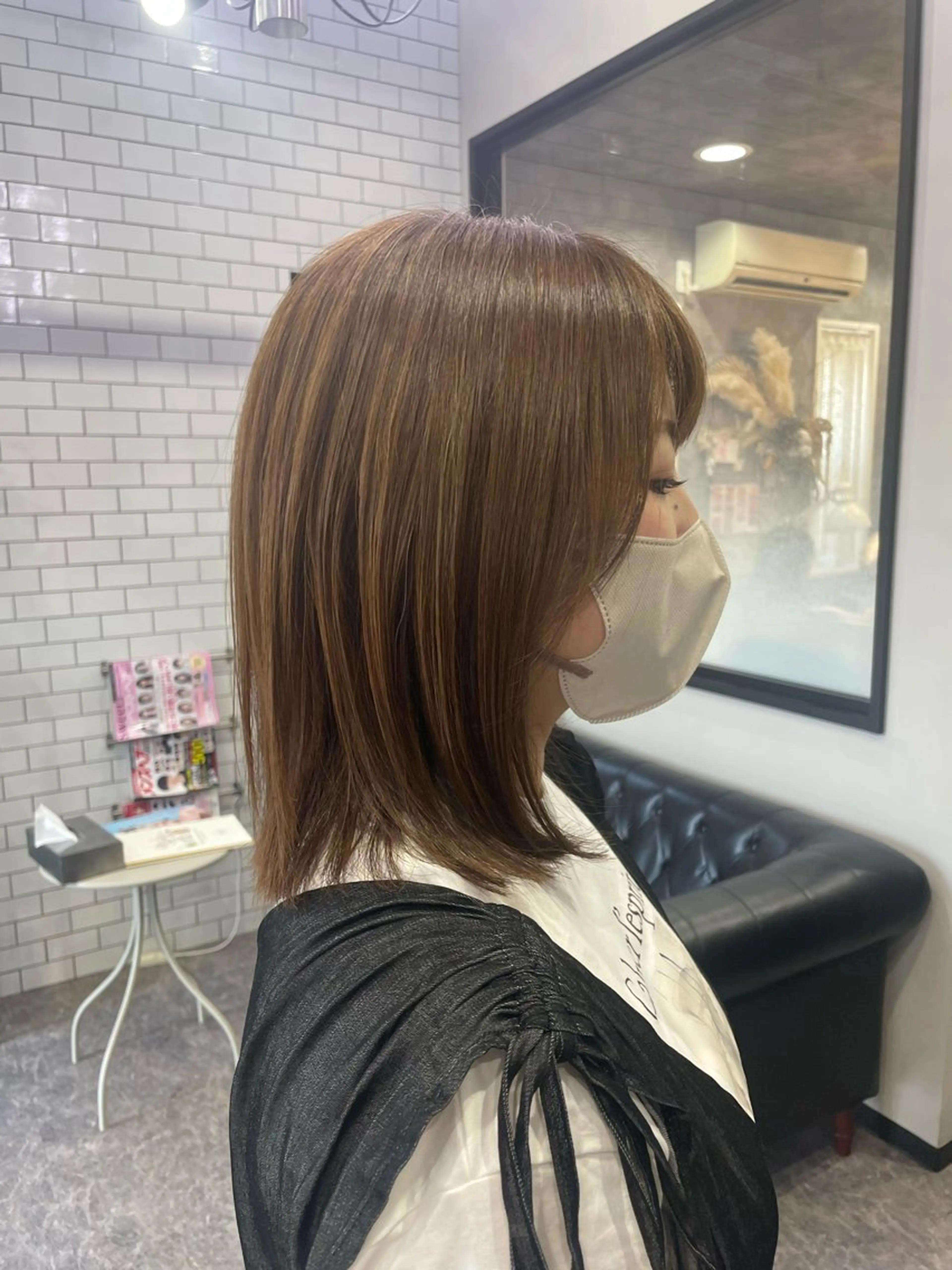 セミロング カラー ヘアカラー 友滝 真菜美のヘアスタイル