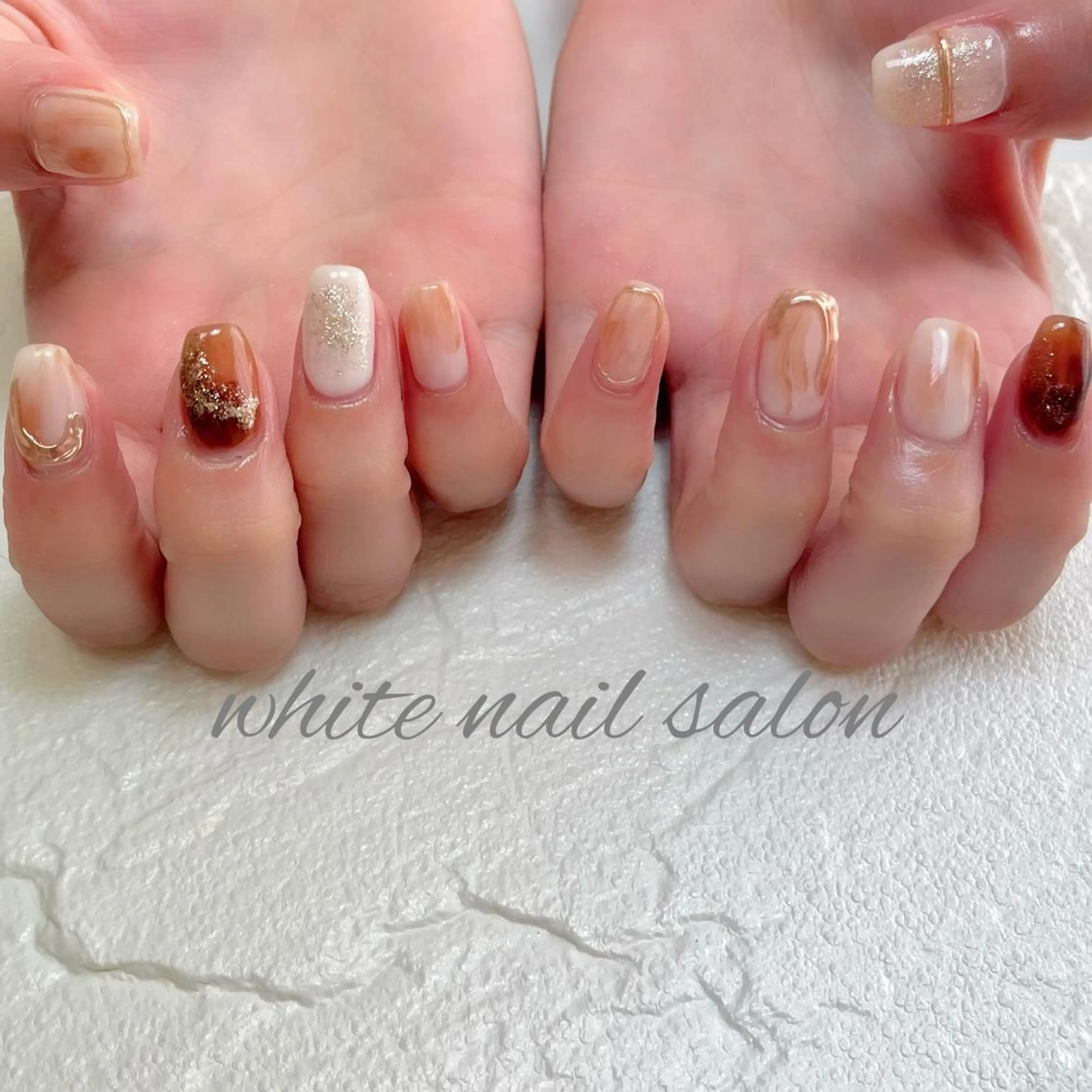 ネイル フットネイル ジェルネイル ハードジェル ラメ(グリッター) 持ち込み ハンドネイル white nail salonのネイルデザイン