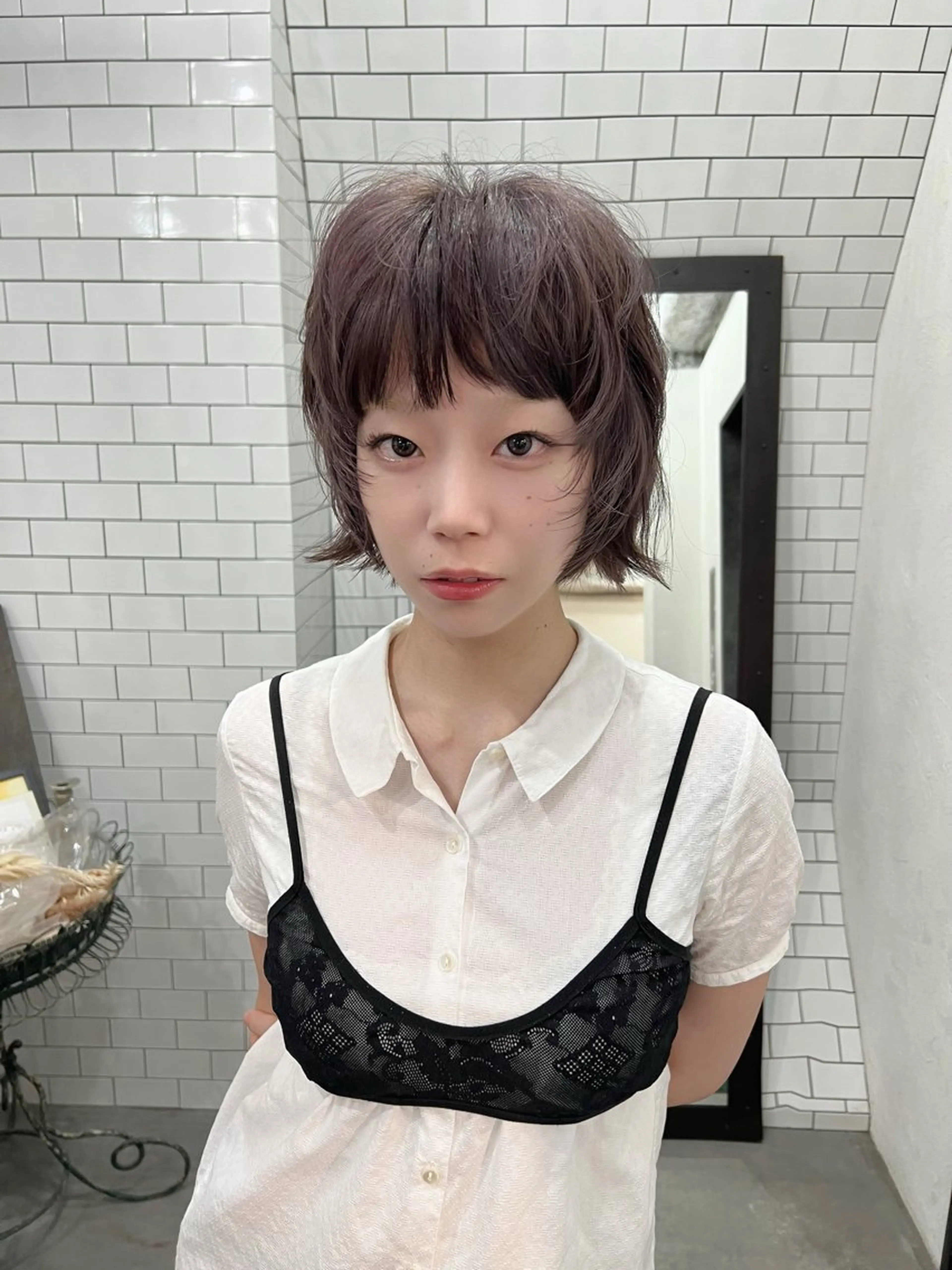 ショート カット 紙屋町ショート /ボブ　パーマ河内蓮のヘアスタイル