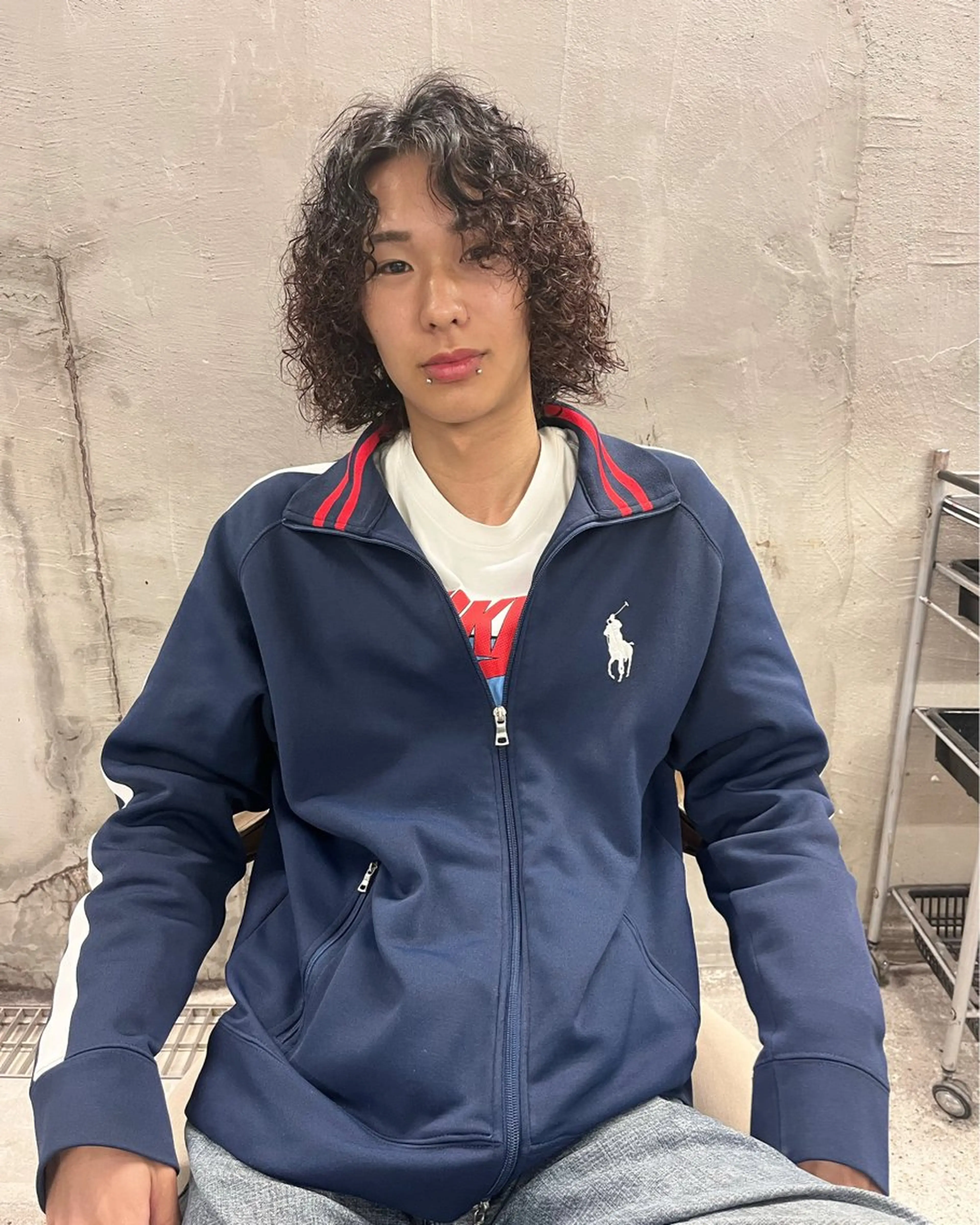 ミディアム パーマ メンズ ミディアムパーマ メンズパーマ カット パーマ パーマ、髪質改善 カズマのヘアスタイル