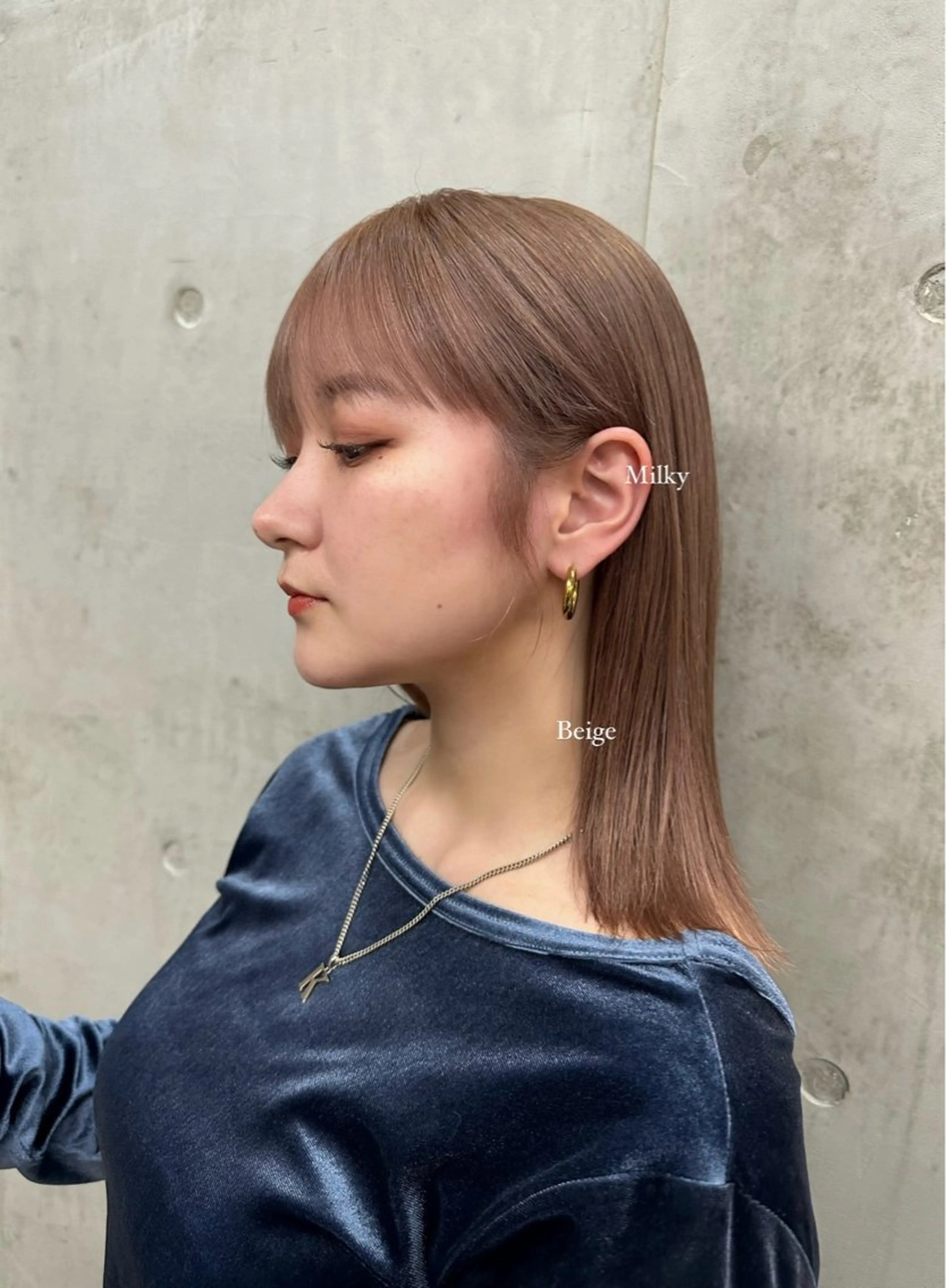 セミロング 顔周りカット SALT WATER所属・🫐 𝐌𝐚𝐨 🫐似合わせcutのヘアスタイル