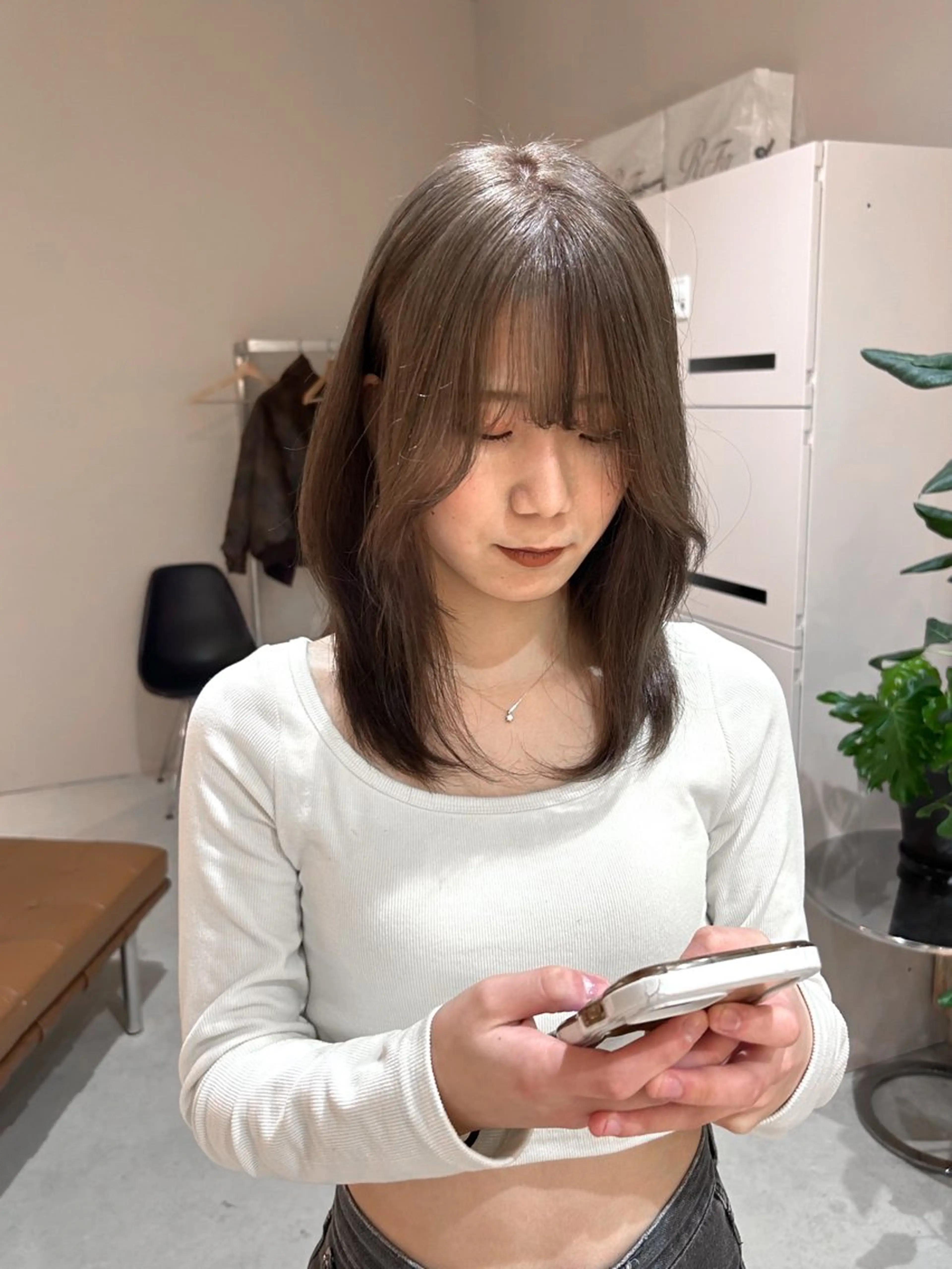 ミディアム ヘアカラー レイヤー・ボブカット ／もえまる🌻のヘアスタイル