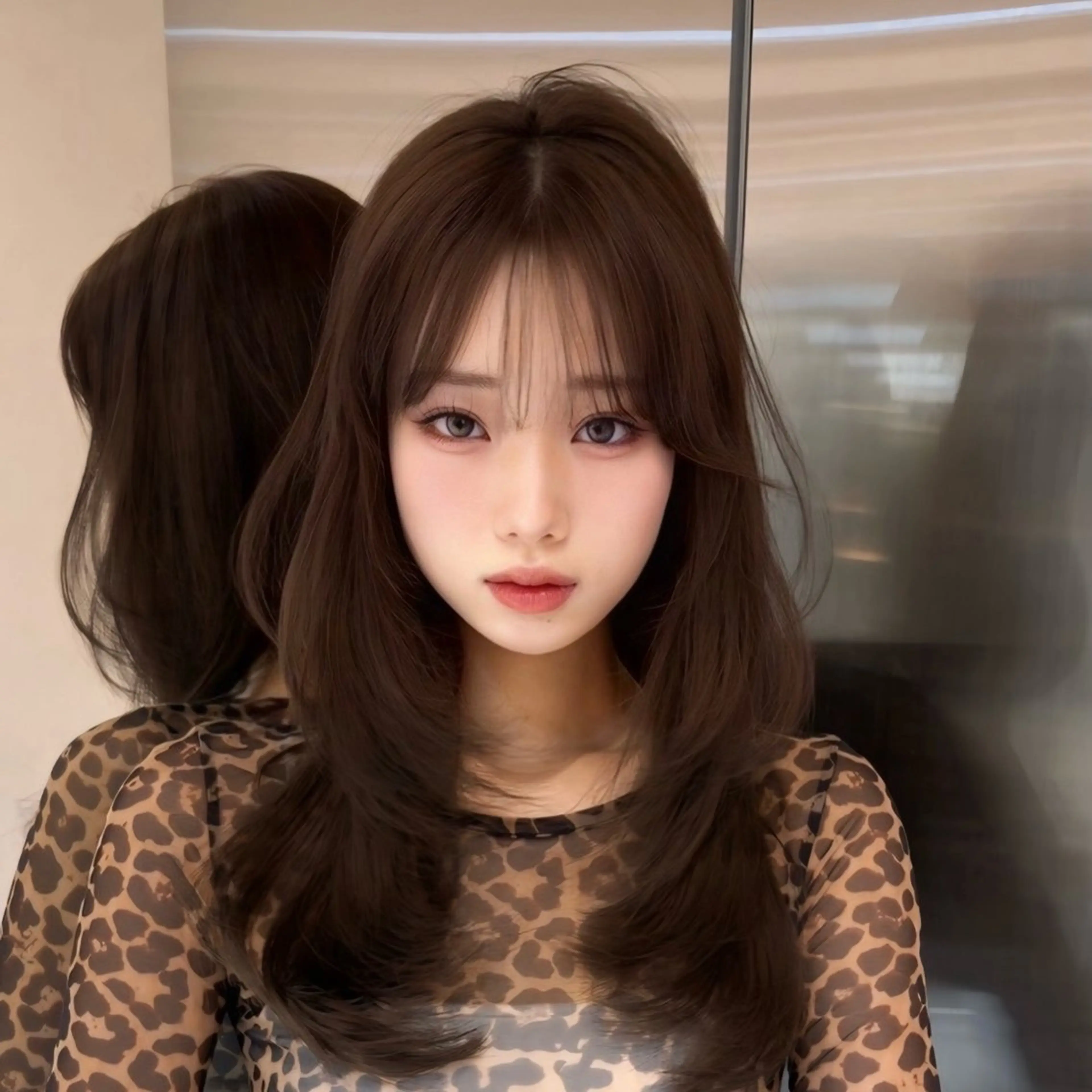 ロング 韓国風ヘア レイヤーカット ワンホンヘア ヘアカラー トリートメント 韓国/ワンホン/新宿 /Rumiのヘアスタイル