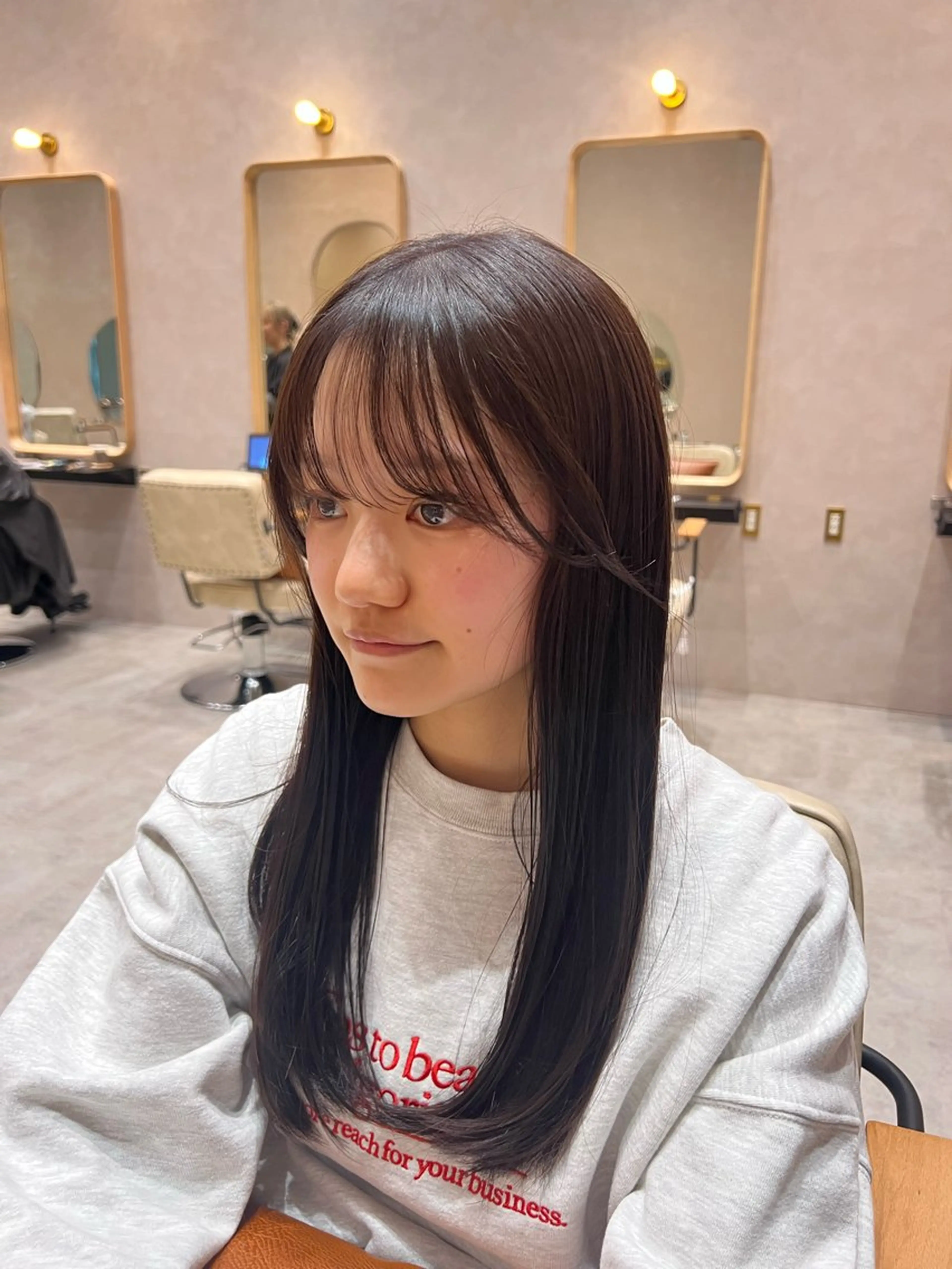 セミロング カラー ベージュカラー ブラウンカラー 透明感/ダブルカラー /kazui🐈のヘアスタイル