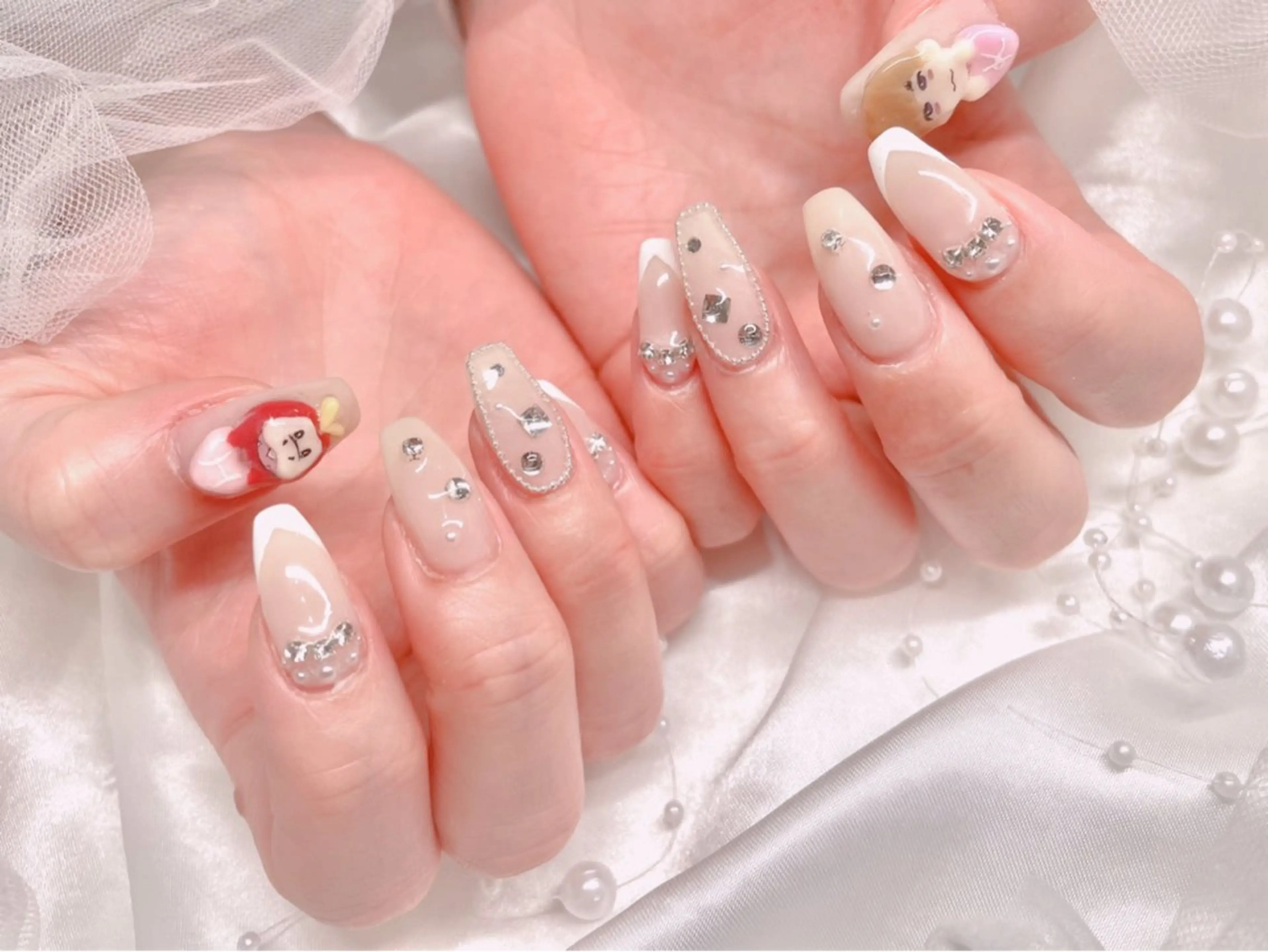 ネイル フレンチネイル ハンドネイル ゆりか ジョアアンジェ福島のネイルデザイン