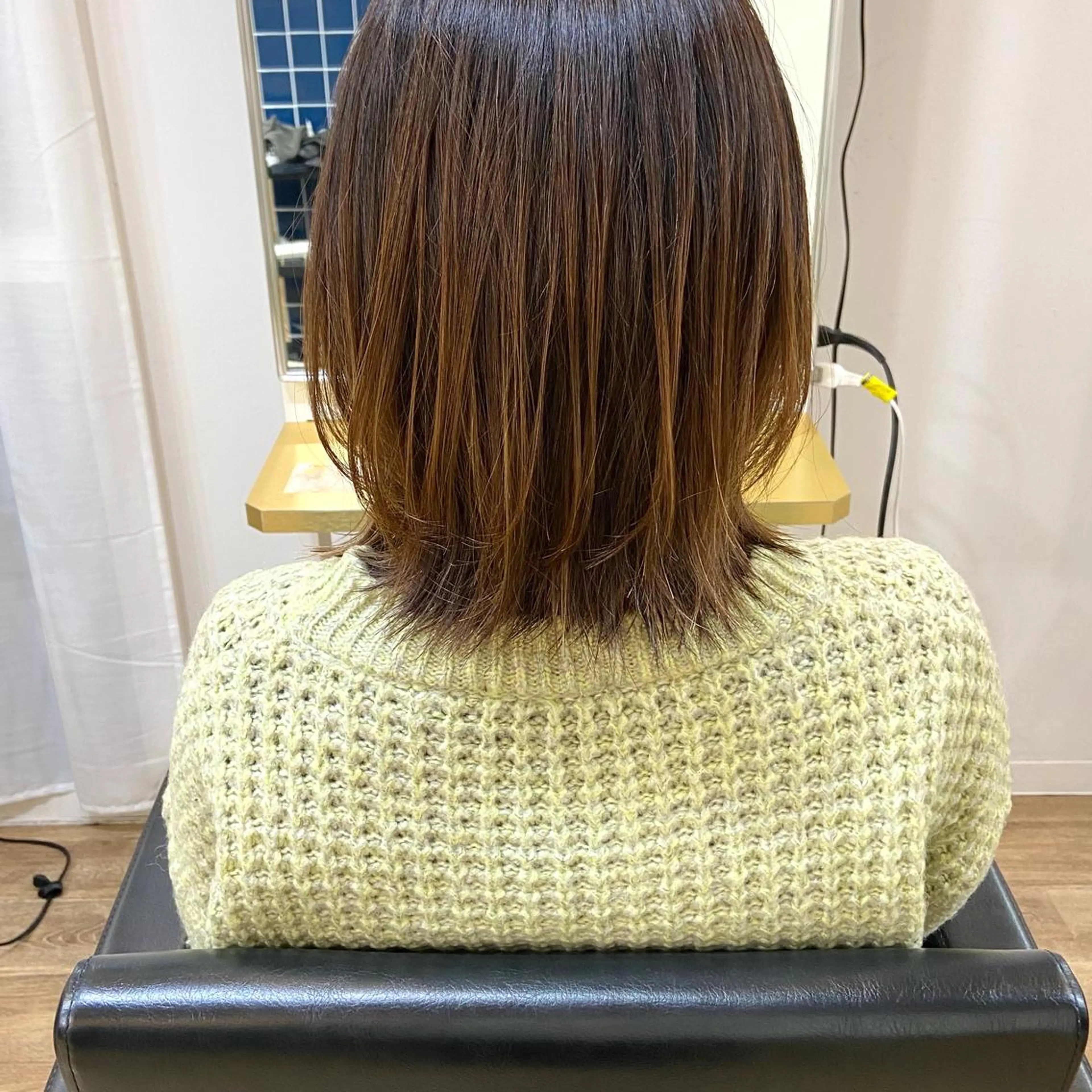 ミディアム ボブ ハイライト 髪質改善 mai 🎀 / 梅田美容室のヘアスタイル