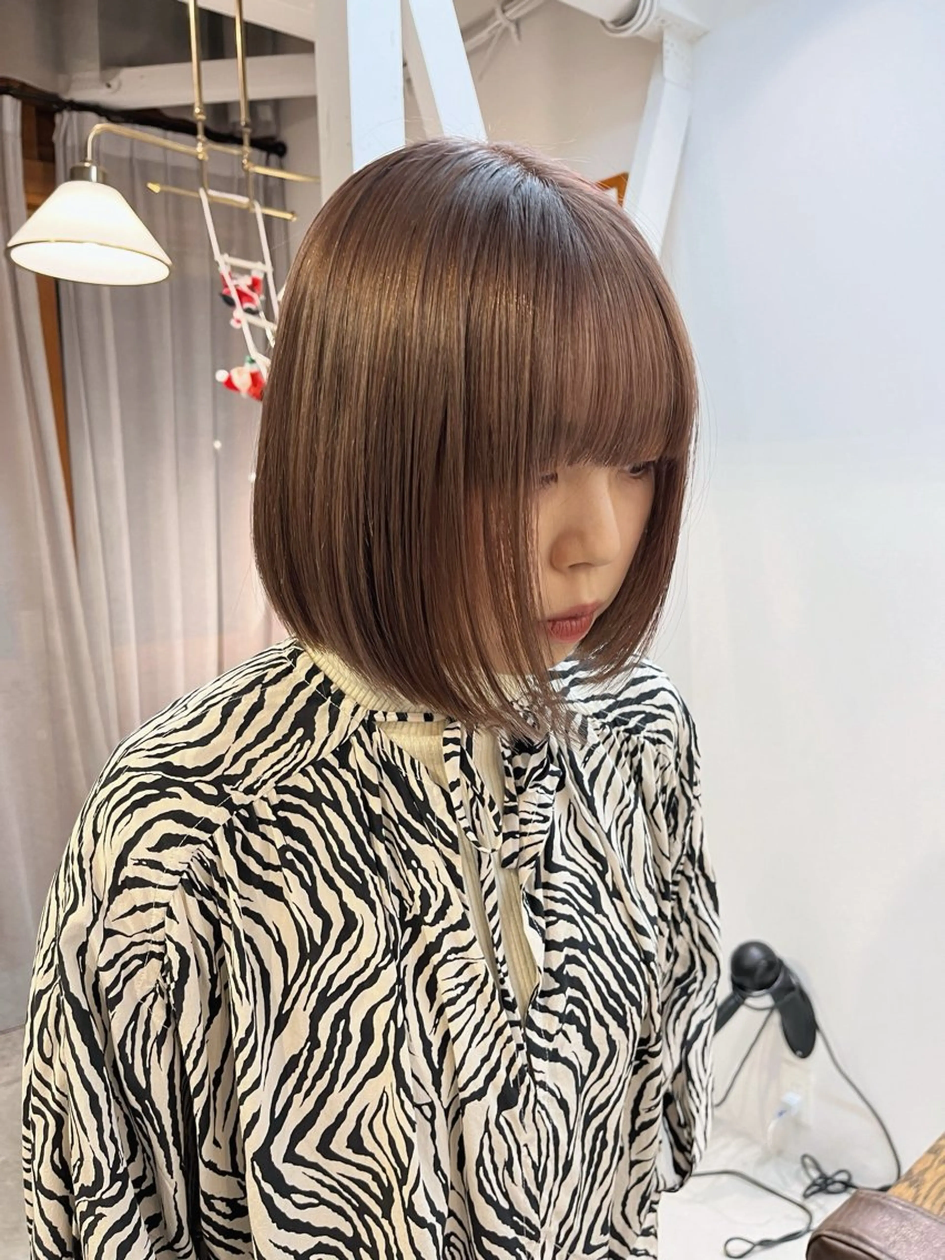 ショート カット ヘアカラー トリートメント ボブ/色素薄めカラー RISAのヘアスタイル