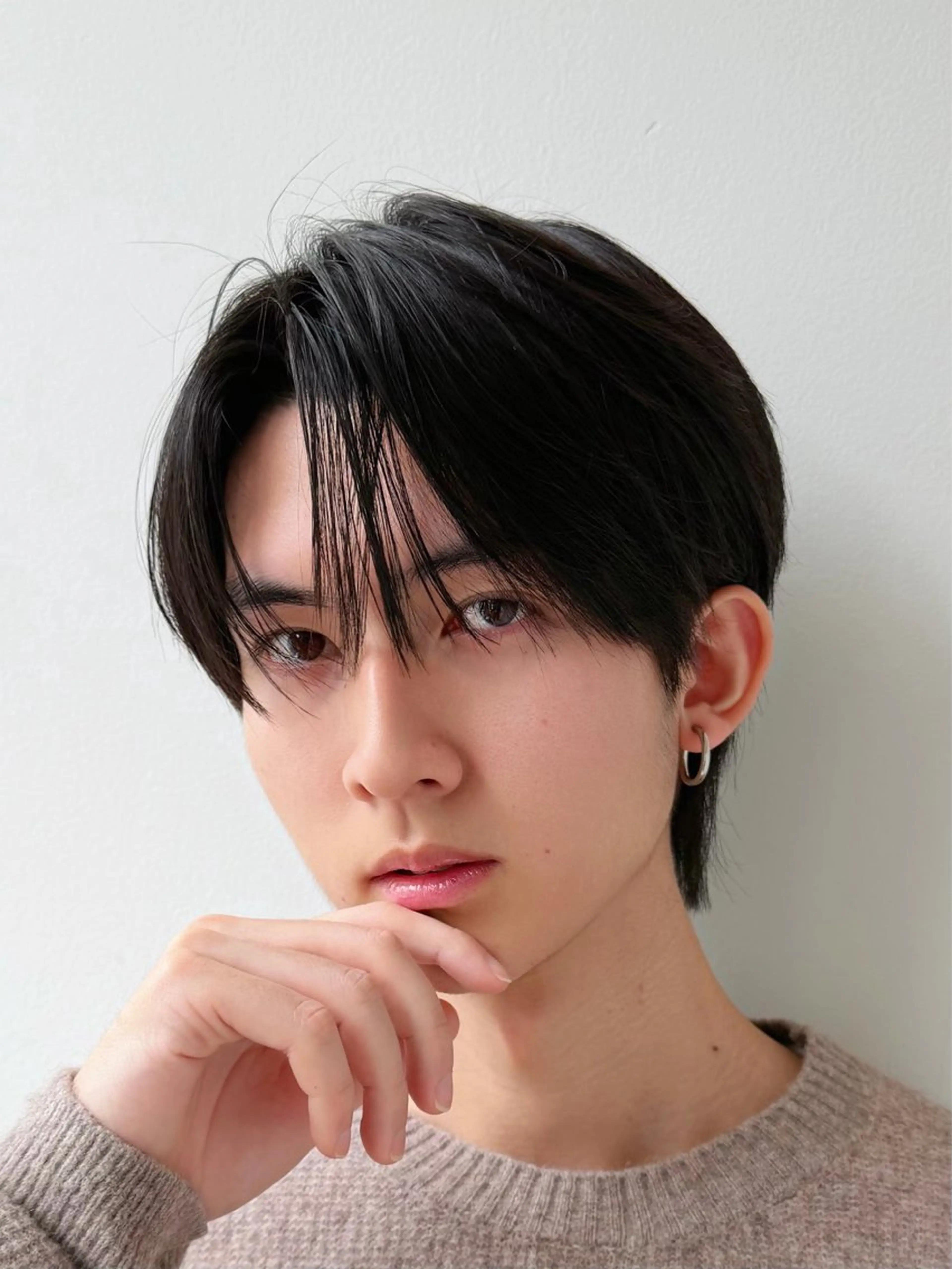 ミディアム メンズ センターパート シースルーバング カット トリートメント ニュアンスパーマ/ フェザーパーマ/平木のヘアスタイル