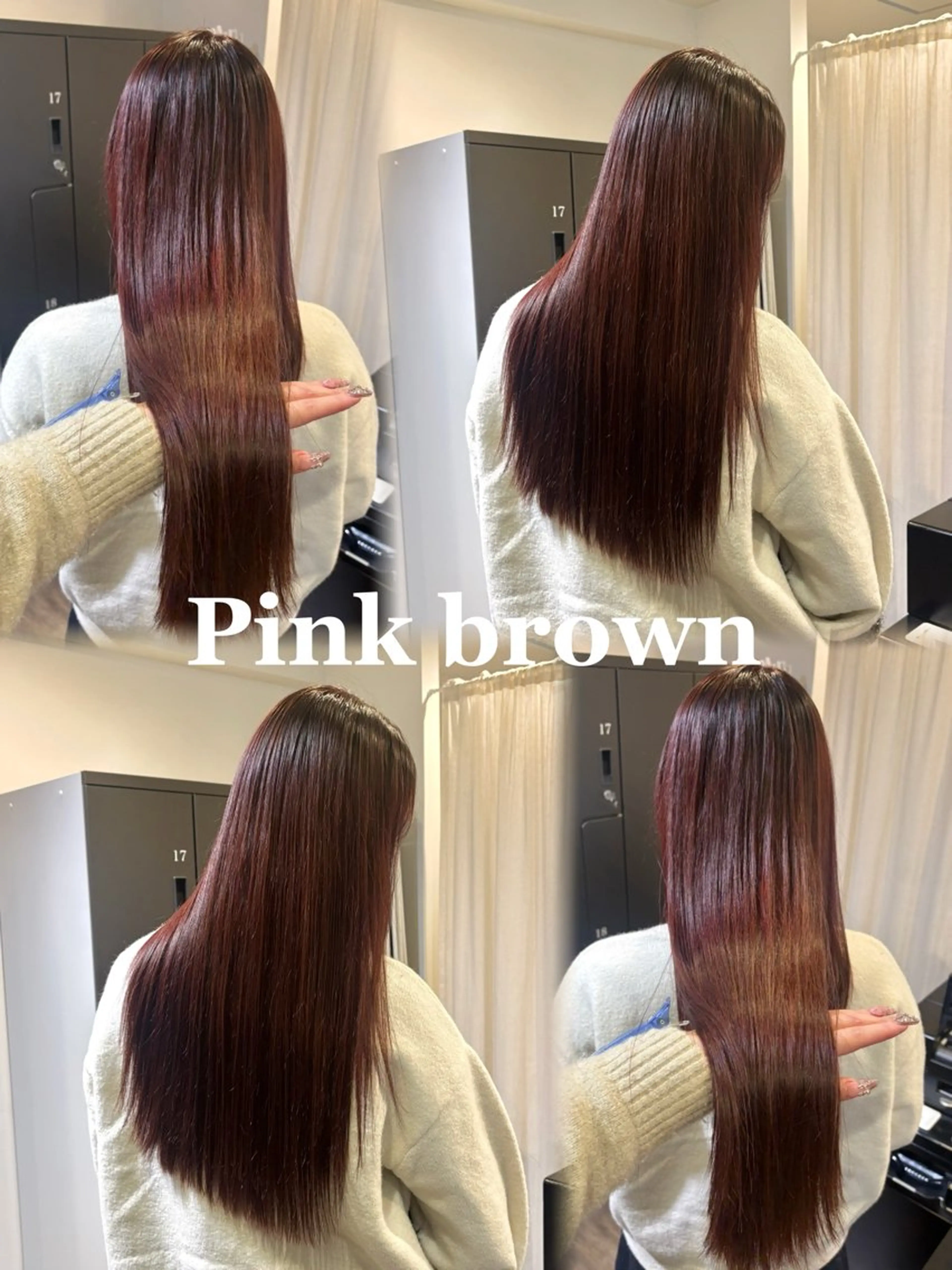 ロング カラー ブリーチ ブラウンカラー ダブルカラー ブリーチなしカラー ピンクカラー ヘアカラー トリートメント 🖤大人可愛い⌇ 𝐑 𝐈 𝐎🖤のヘアスタイル