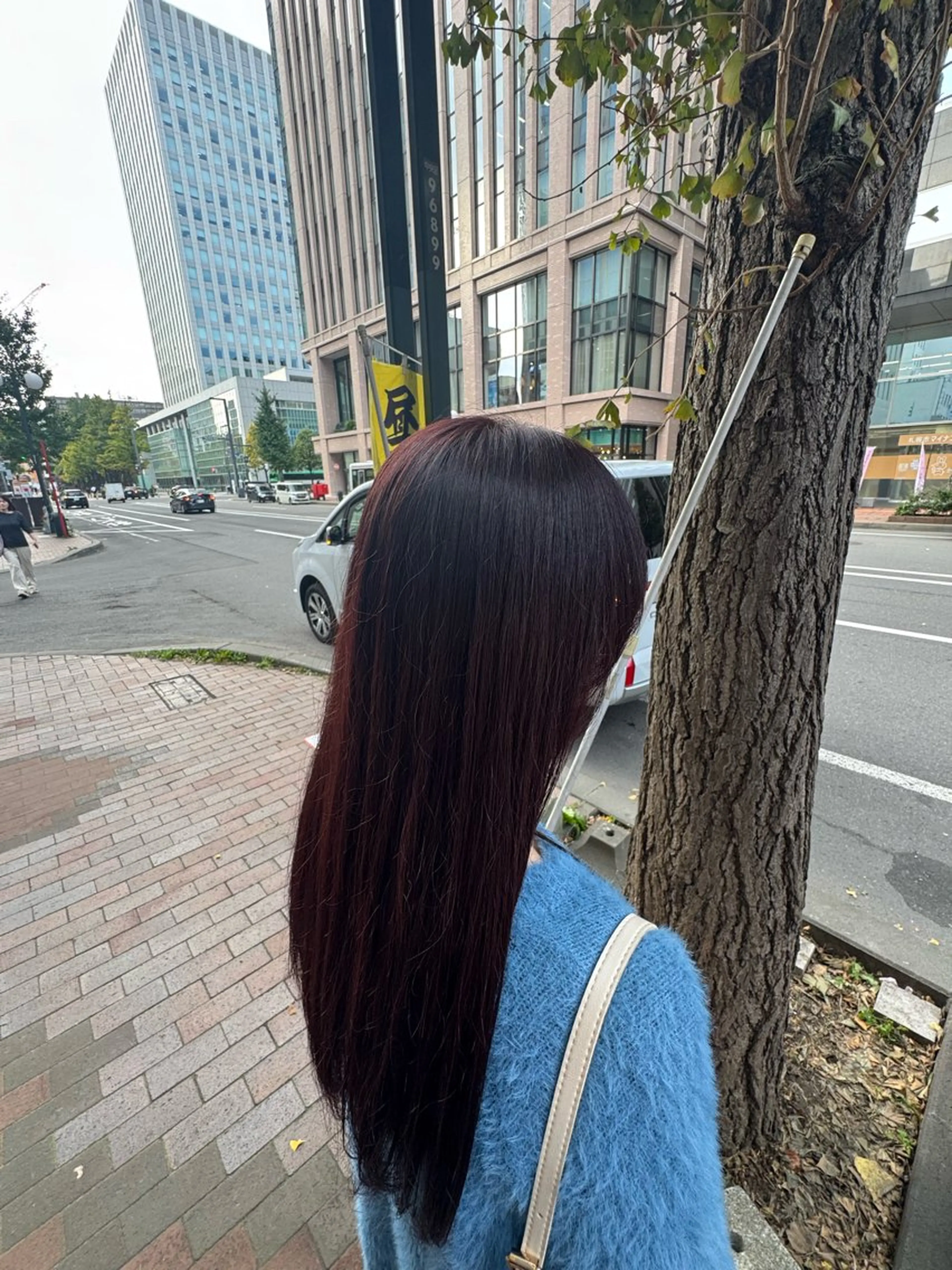 ロング カラー ブリーチ レッドカラー 青海 サヤのヘアスタイル