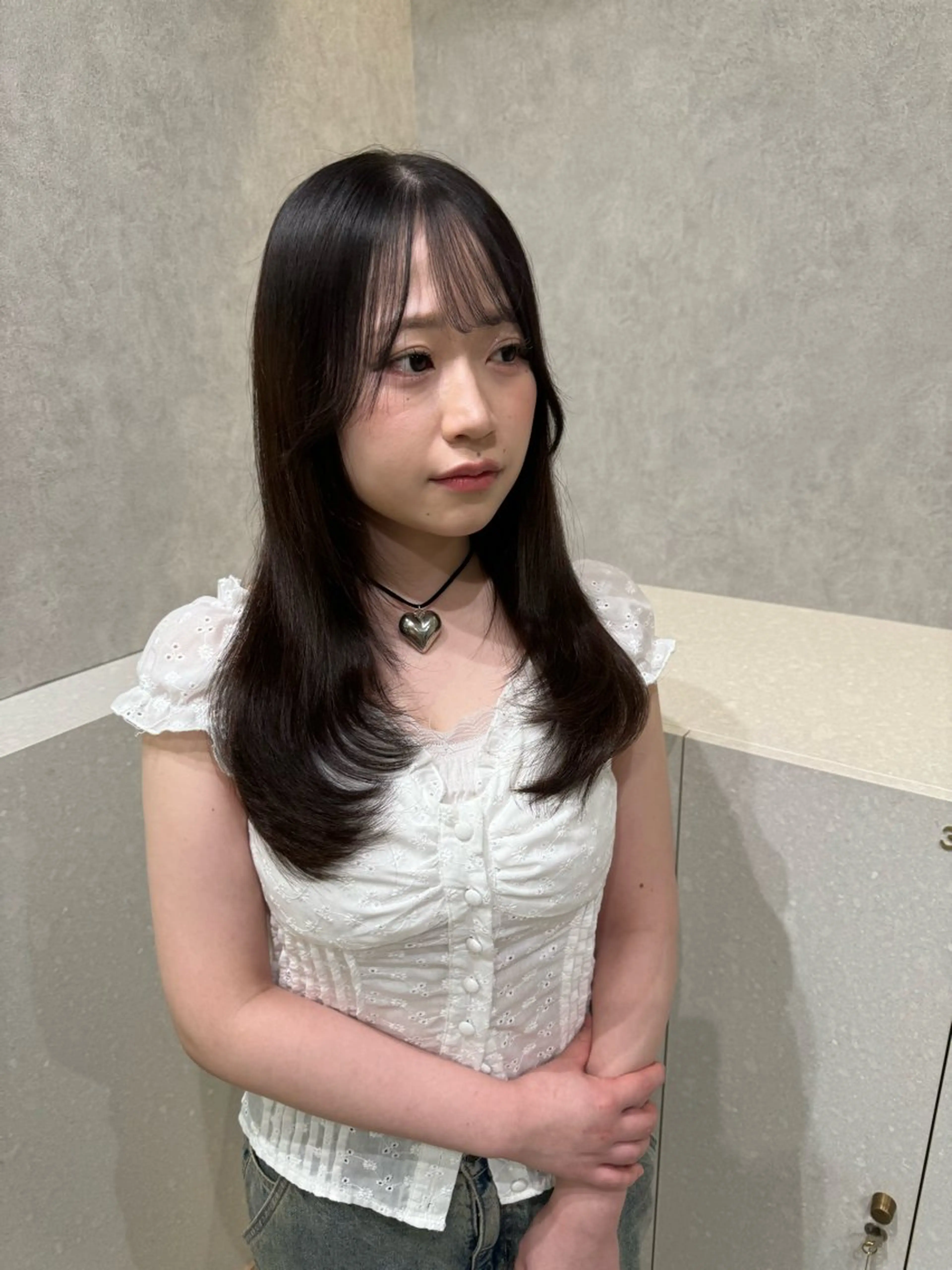 ロング カラー レイヤーカット カット ヘアカラー トリートメント 韓国レイヤー／髪質 改善カラー/れんのヘアスタイル